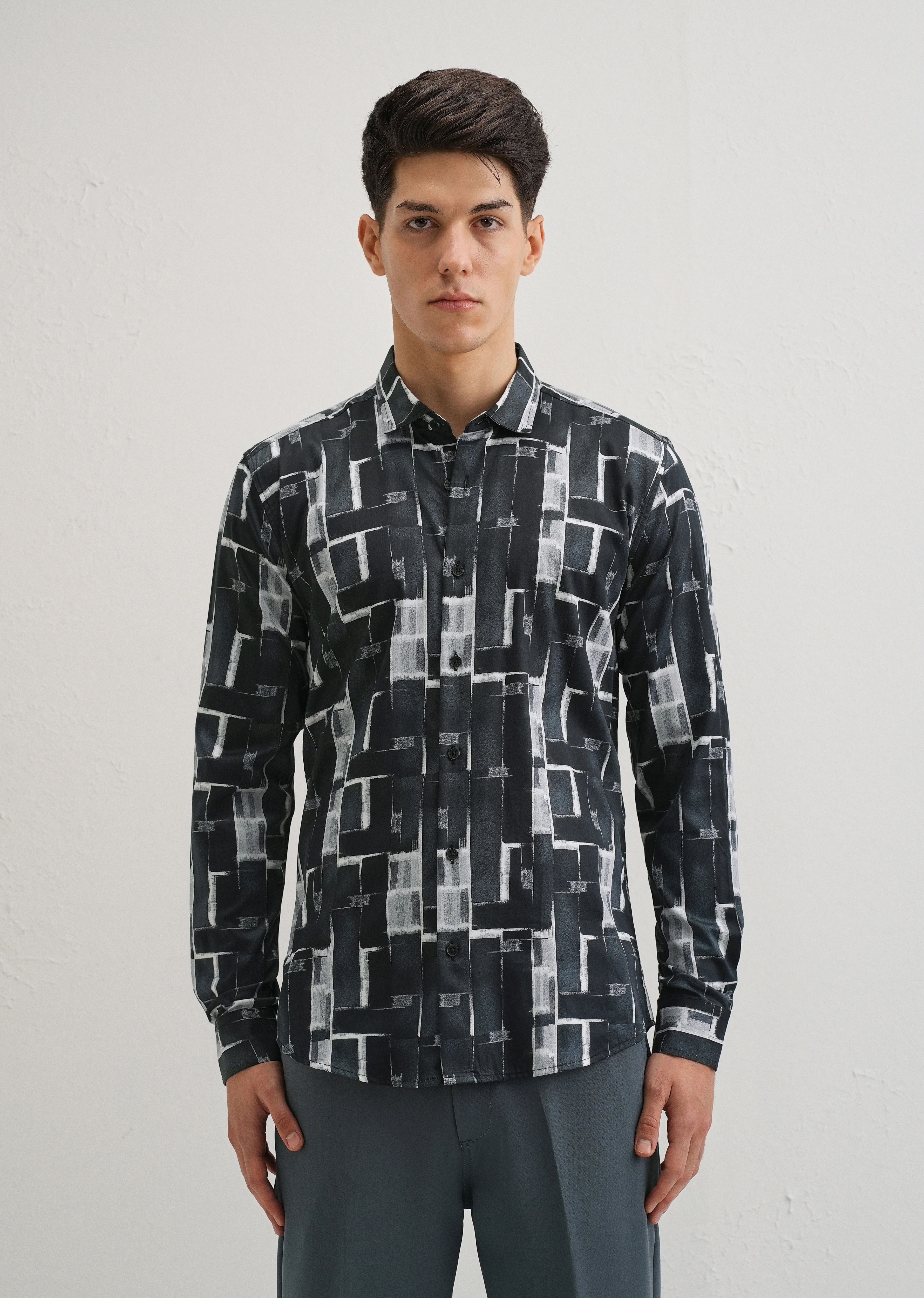 Black Abstractox Printed shirt - Image 3