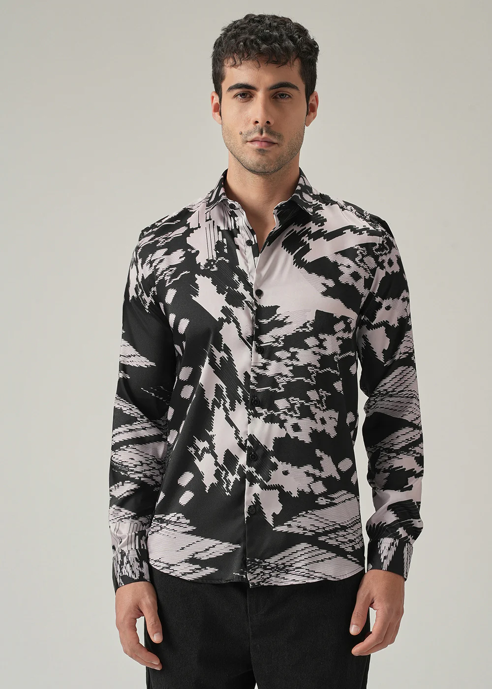 Black and White Print Shirt - Image 3