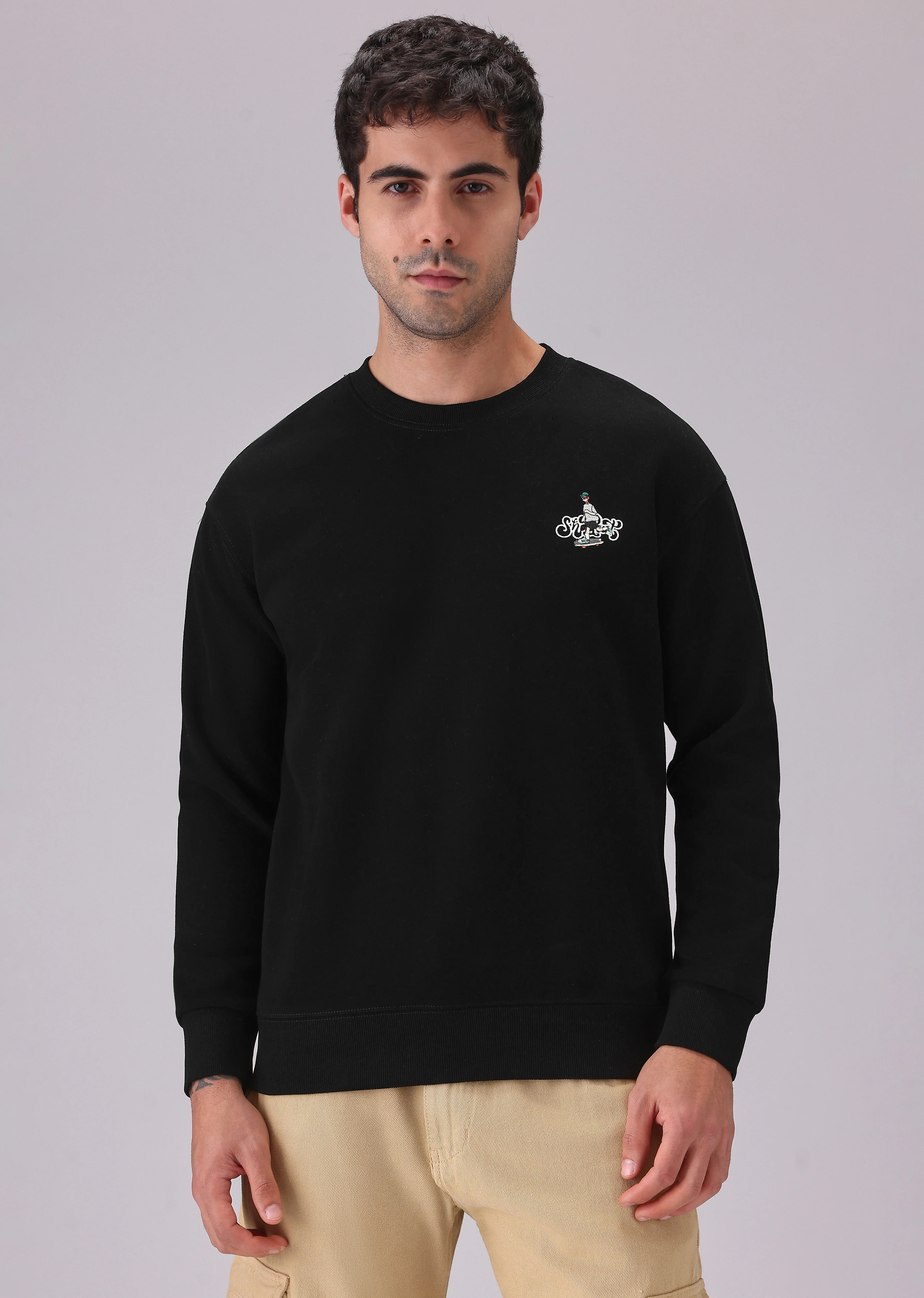Black Back Emboss Sweatshirt - Image 3