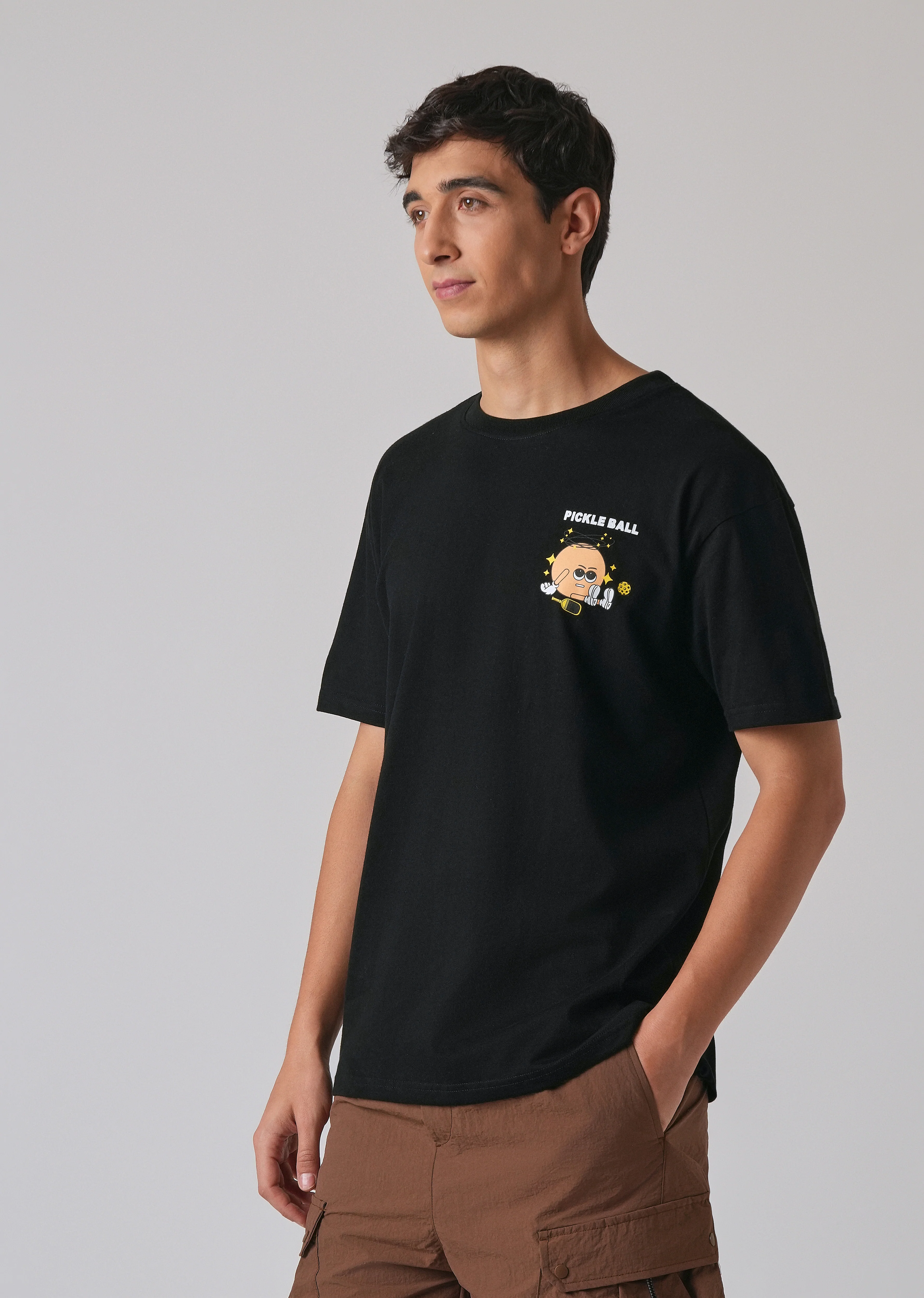 Black Back Printed Oversized T-Shirt - Image 5