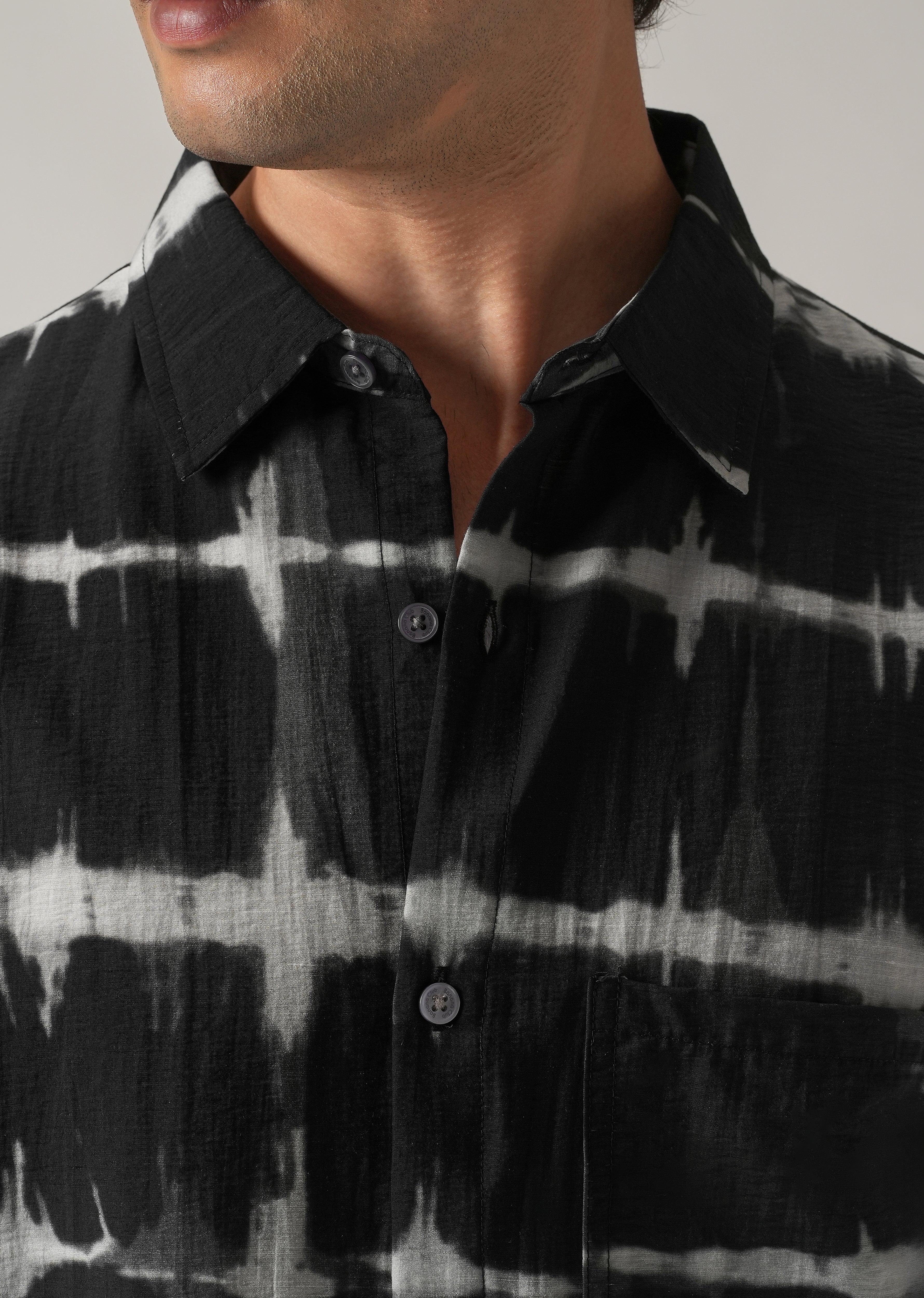 Black Boxy Fit Tie-Dye Printed Shirt - Image 6