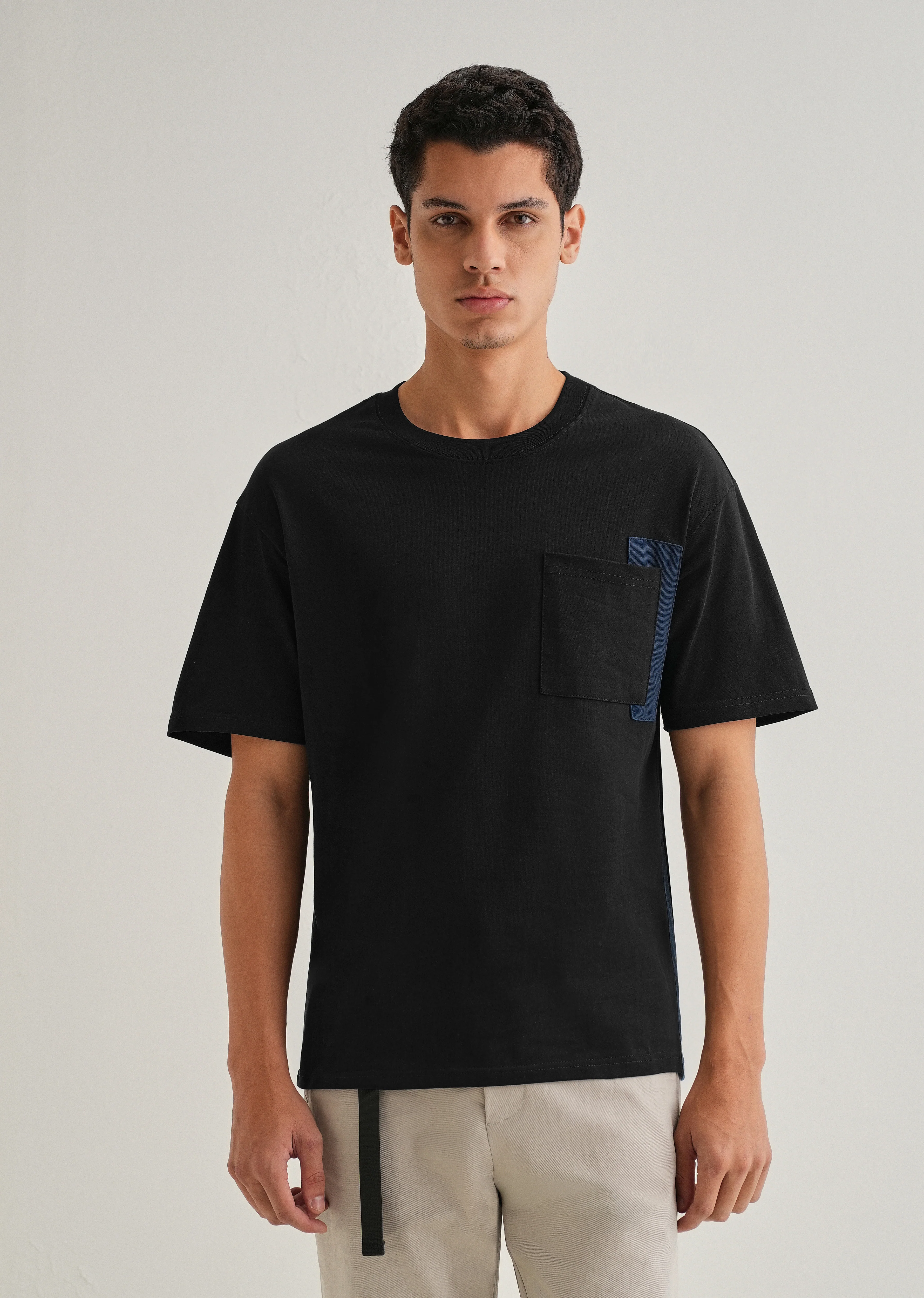 Black Colourblock Oversized T-shirt - Image 3