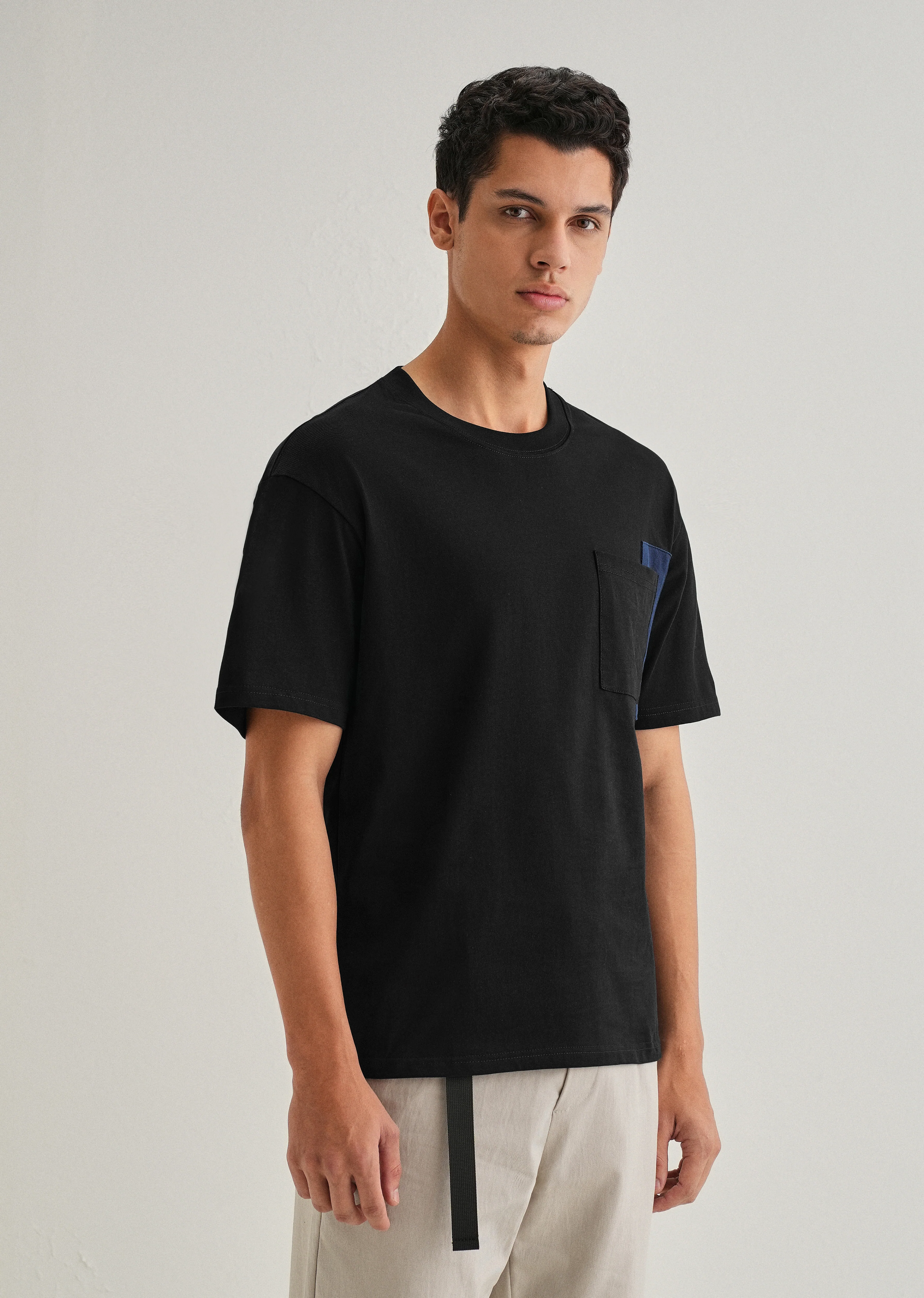 Black Colourblock Oversized T-shirt - Image 4