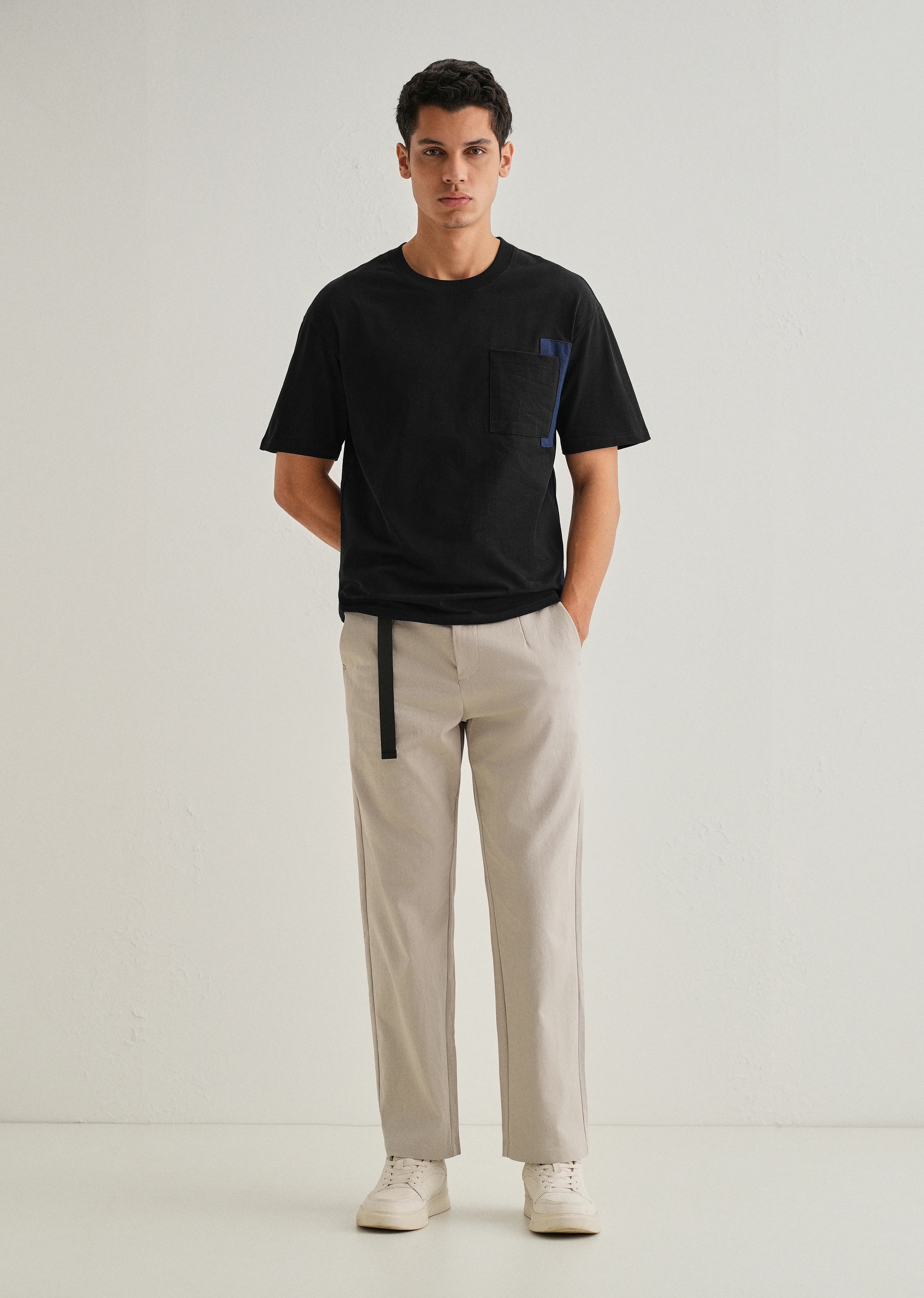 Black Colourblock Oversized T-shirt - Image 6