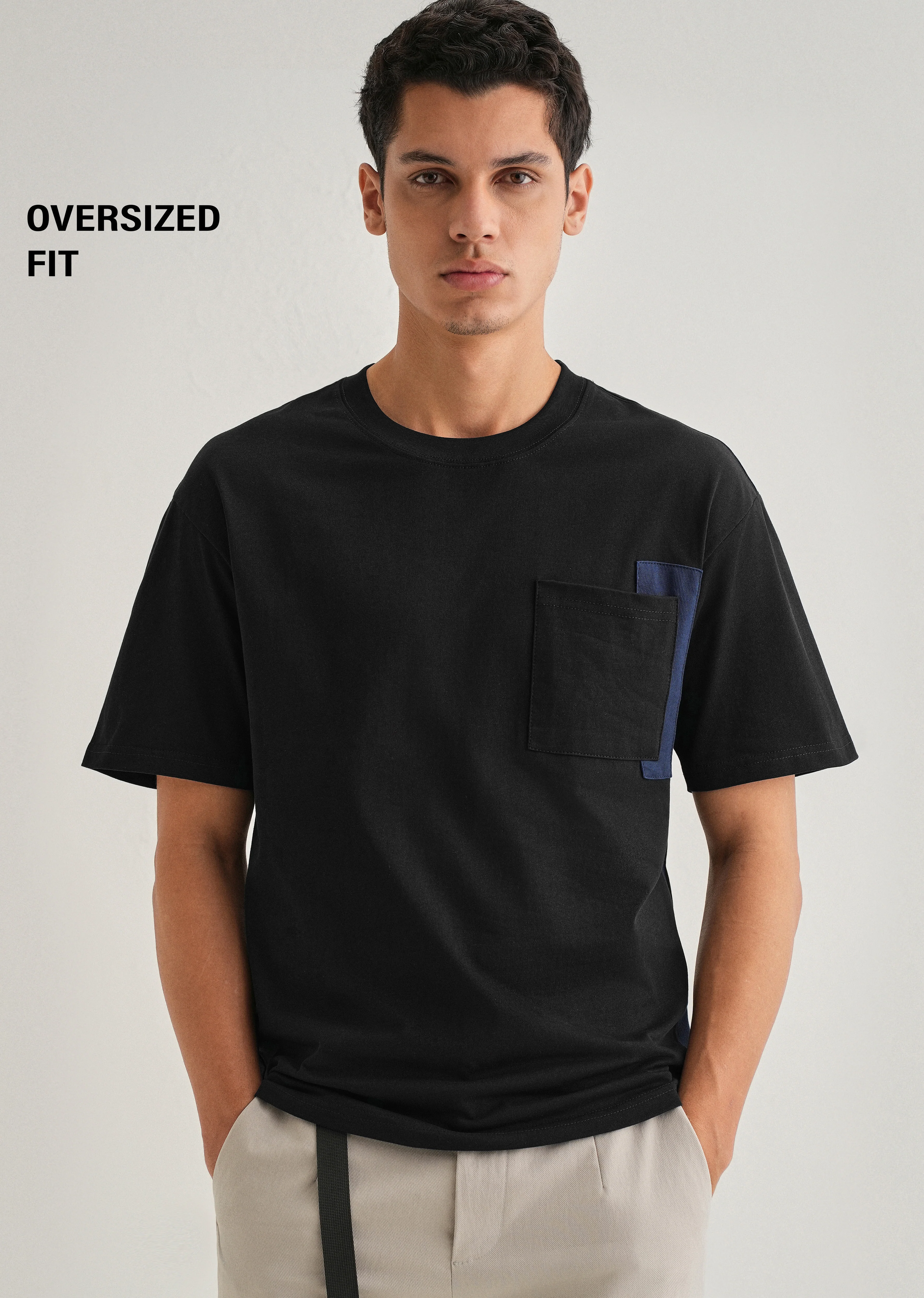 Black Colourblock Oversized T-shirt - Image 7