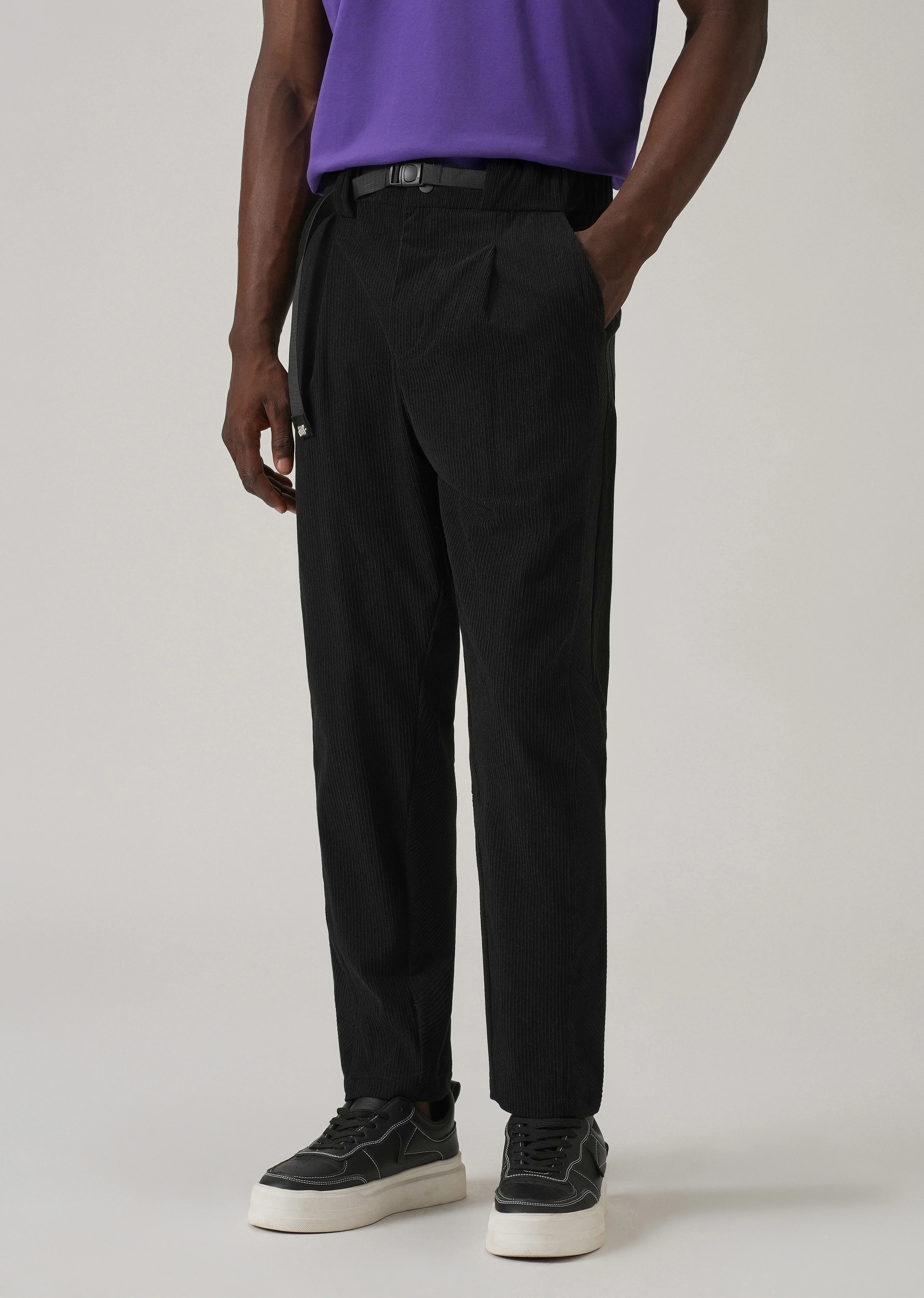 Black Corduroy Belted Pant - Image 4