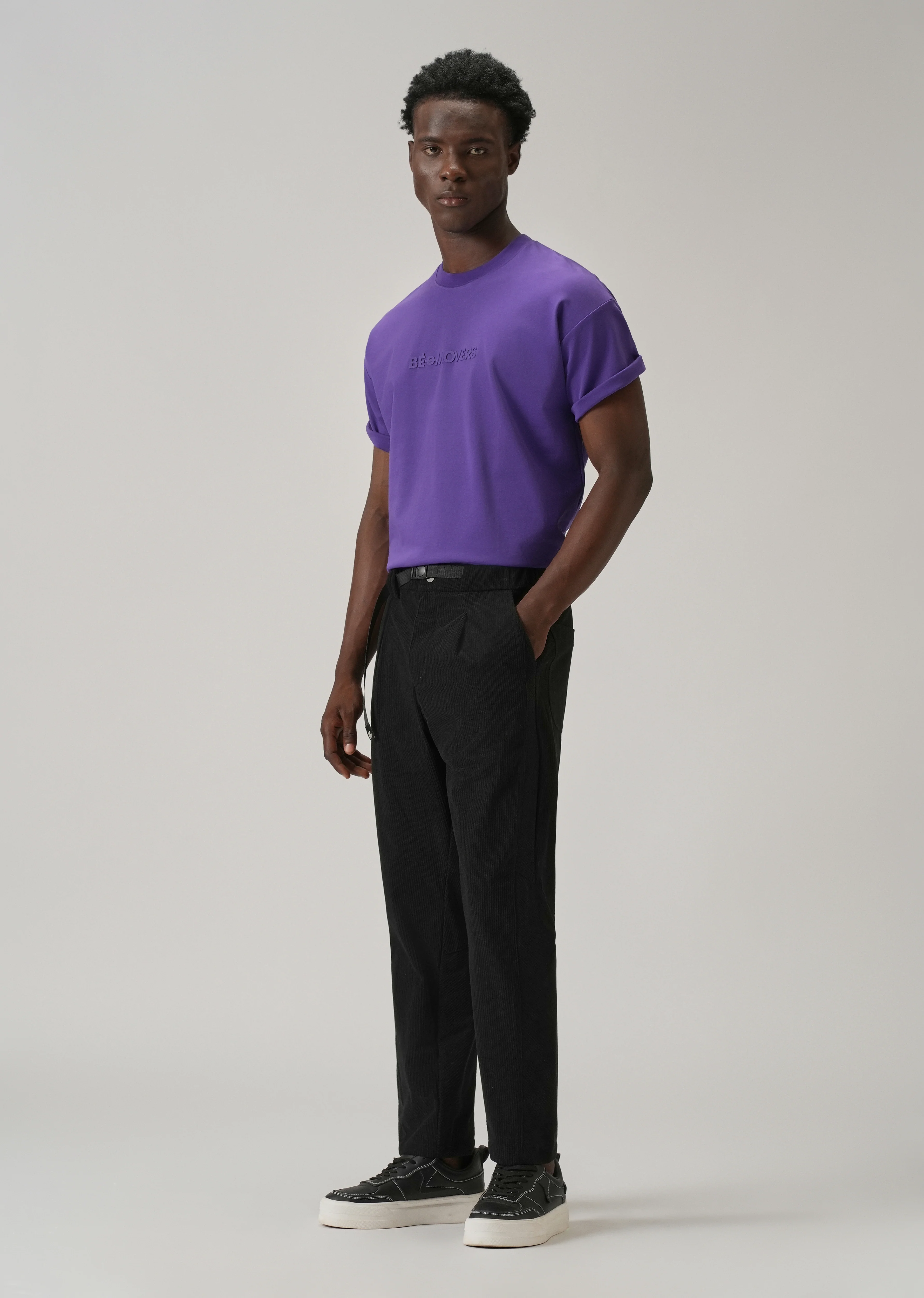 Black Corduroy Belted Pant - Image 6