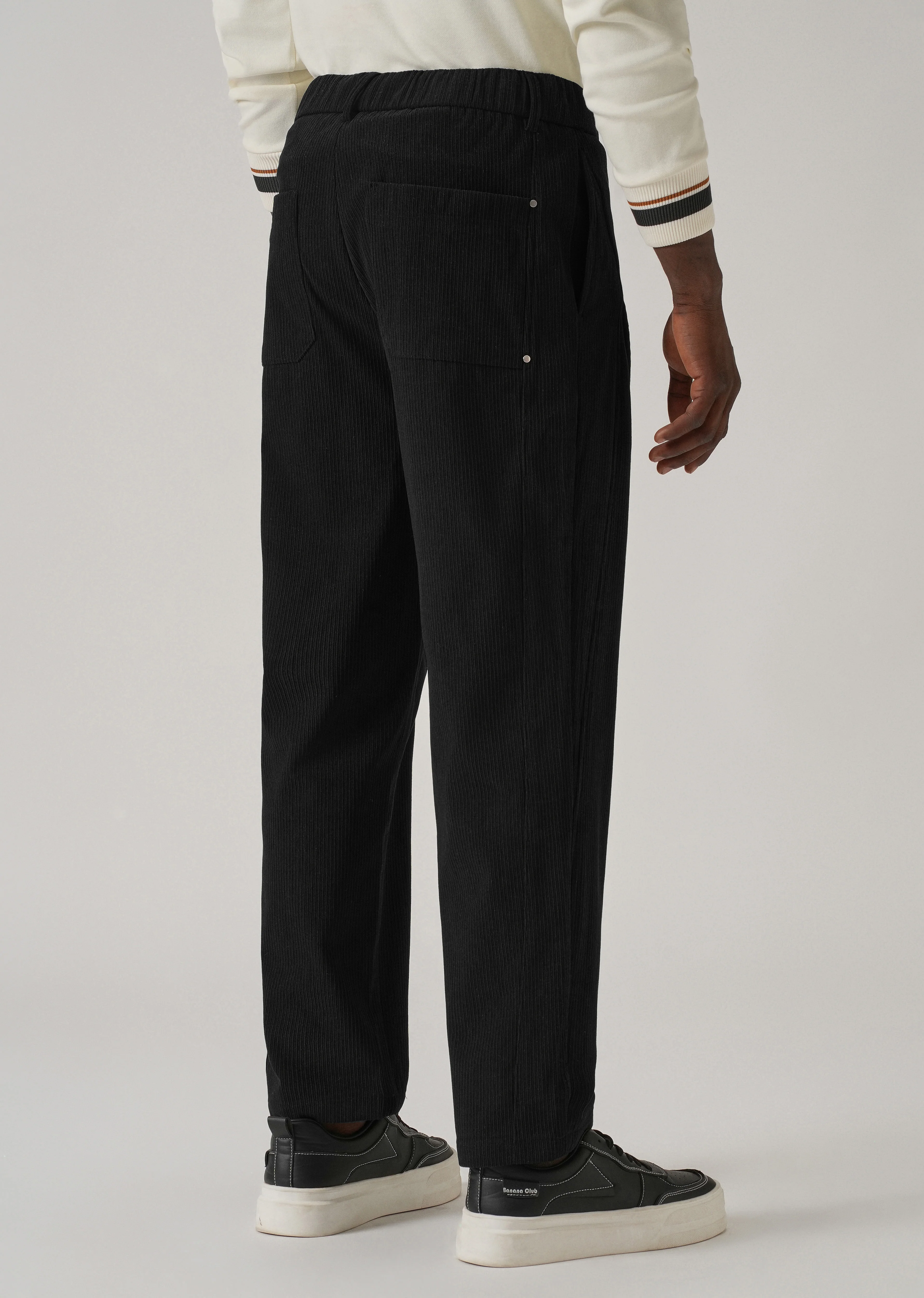 Black Corduroy Drawstring Pant - Image 2