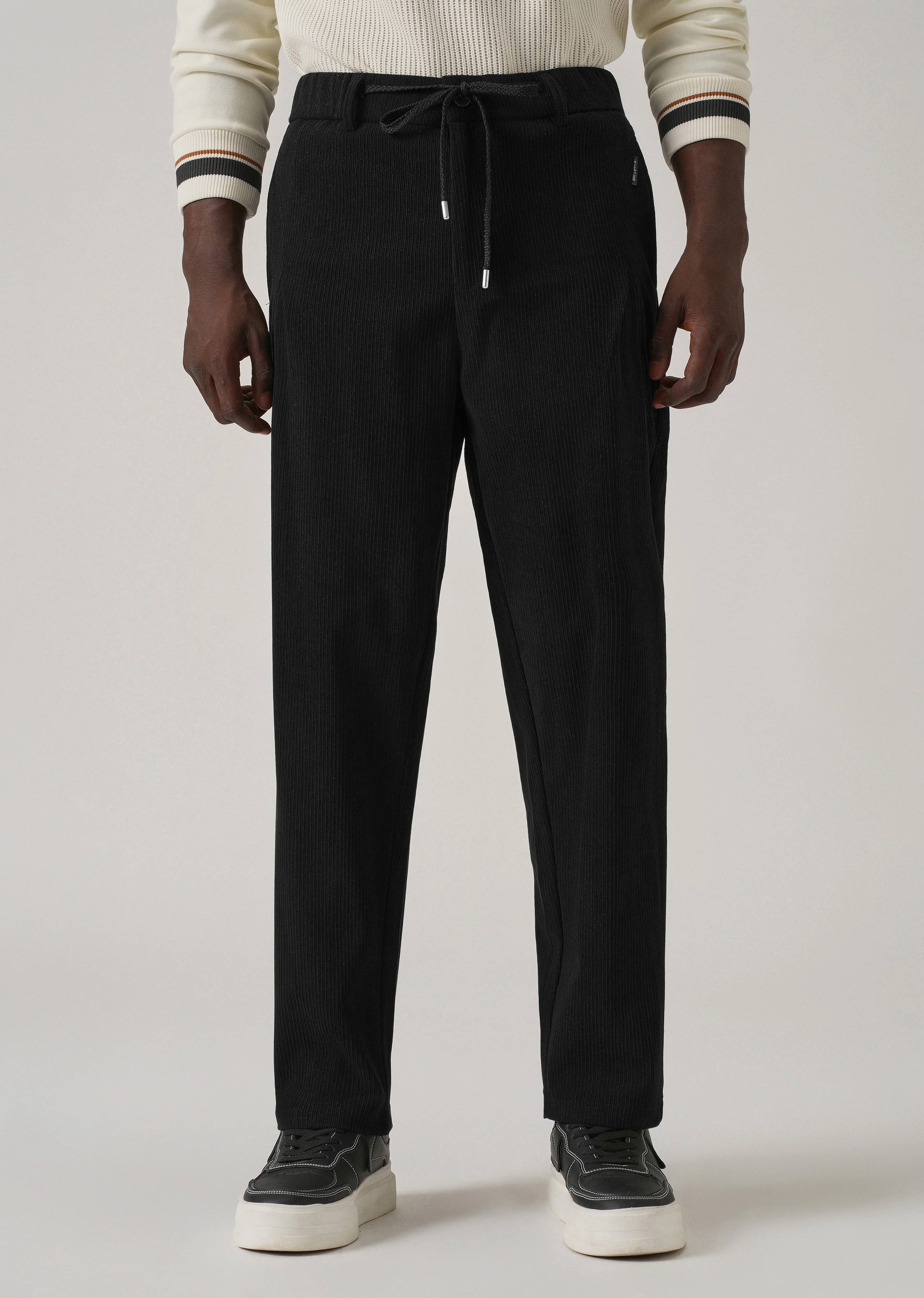 Black Corduroy Drawstring Pant - Image 3