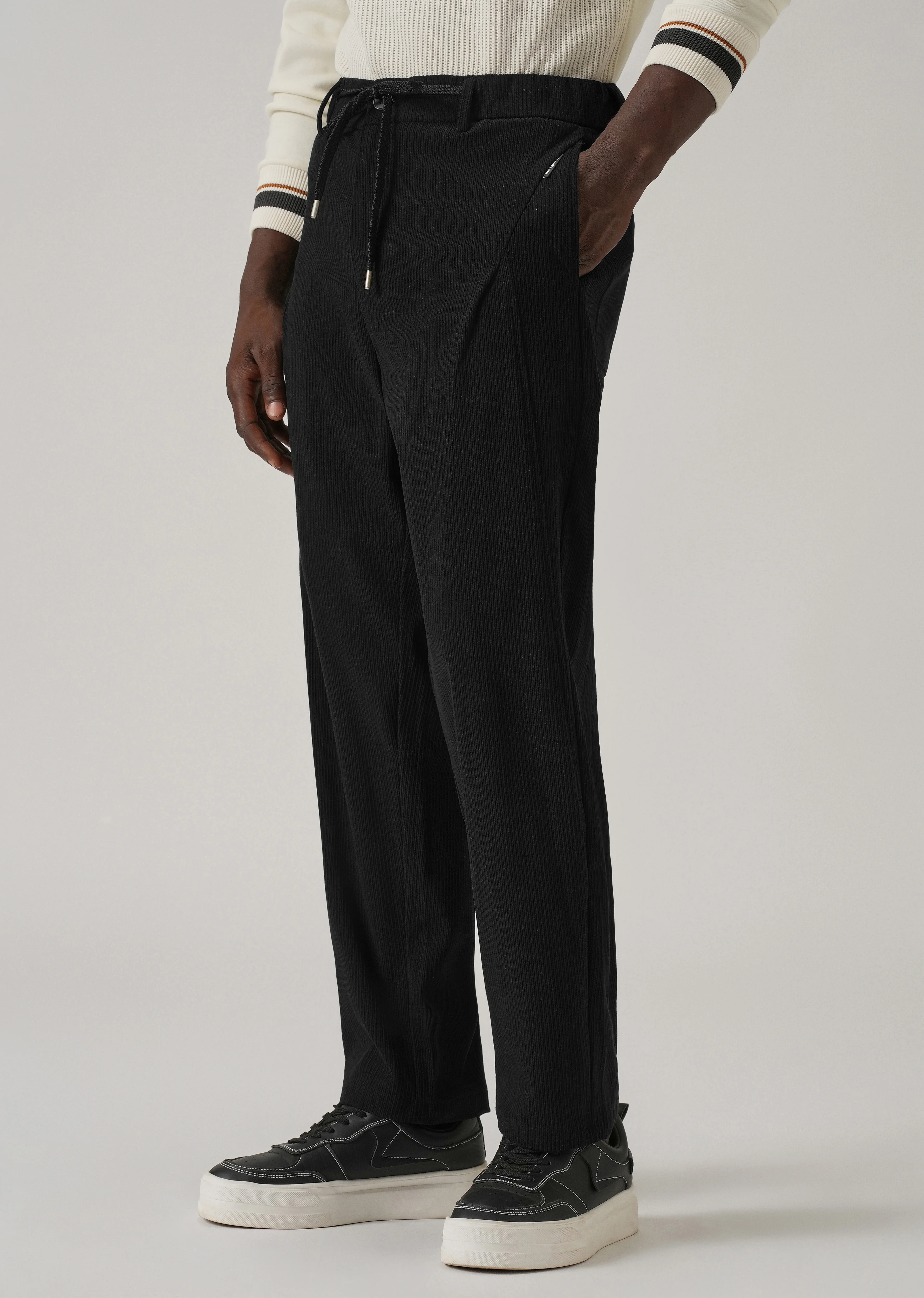 Black Corduroy Drawstring Pant - Image 4