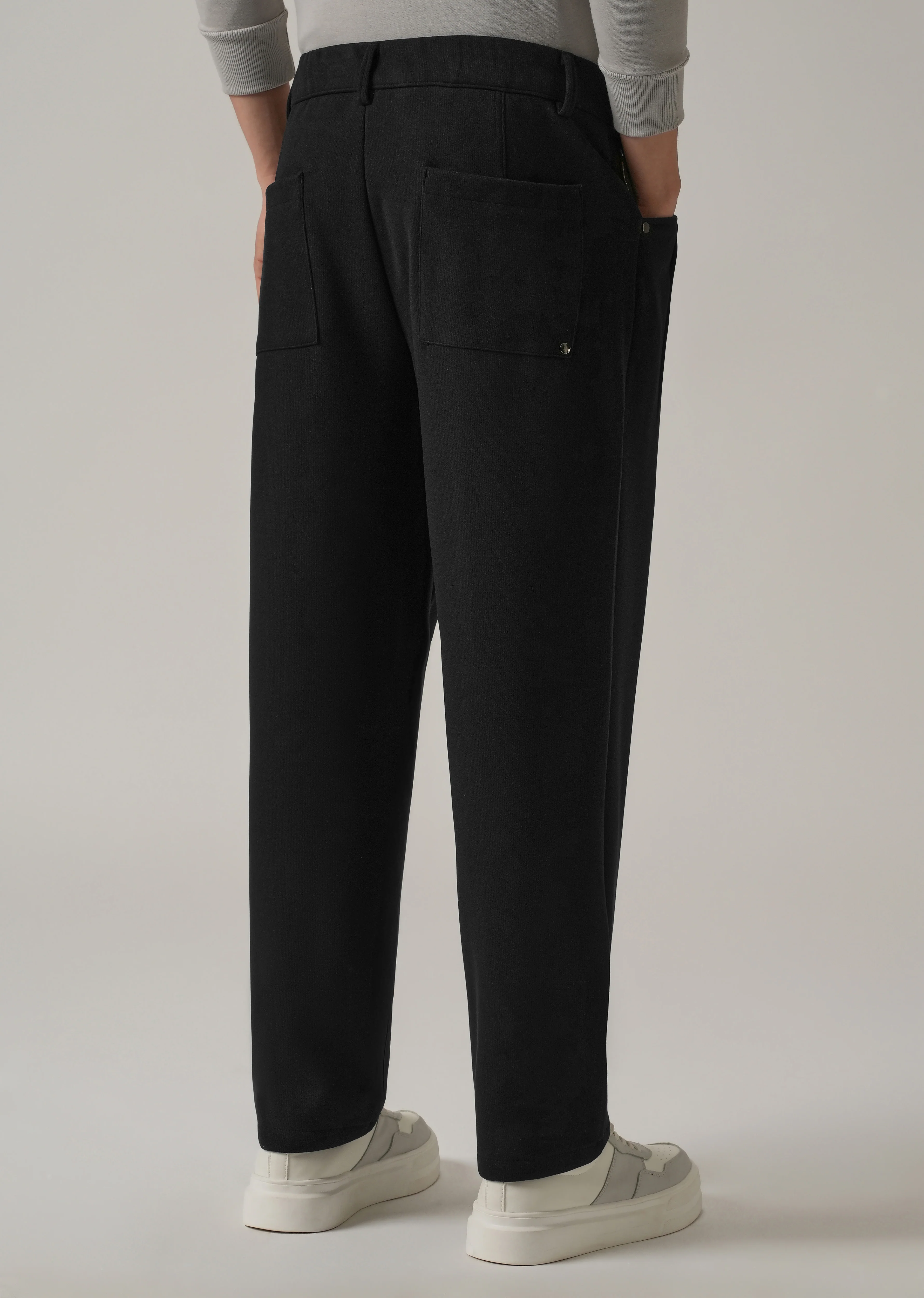 Black Corduroy Relaxed Fit Drawstring Pant - Image 2