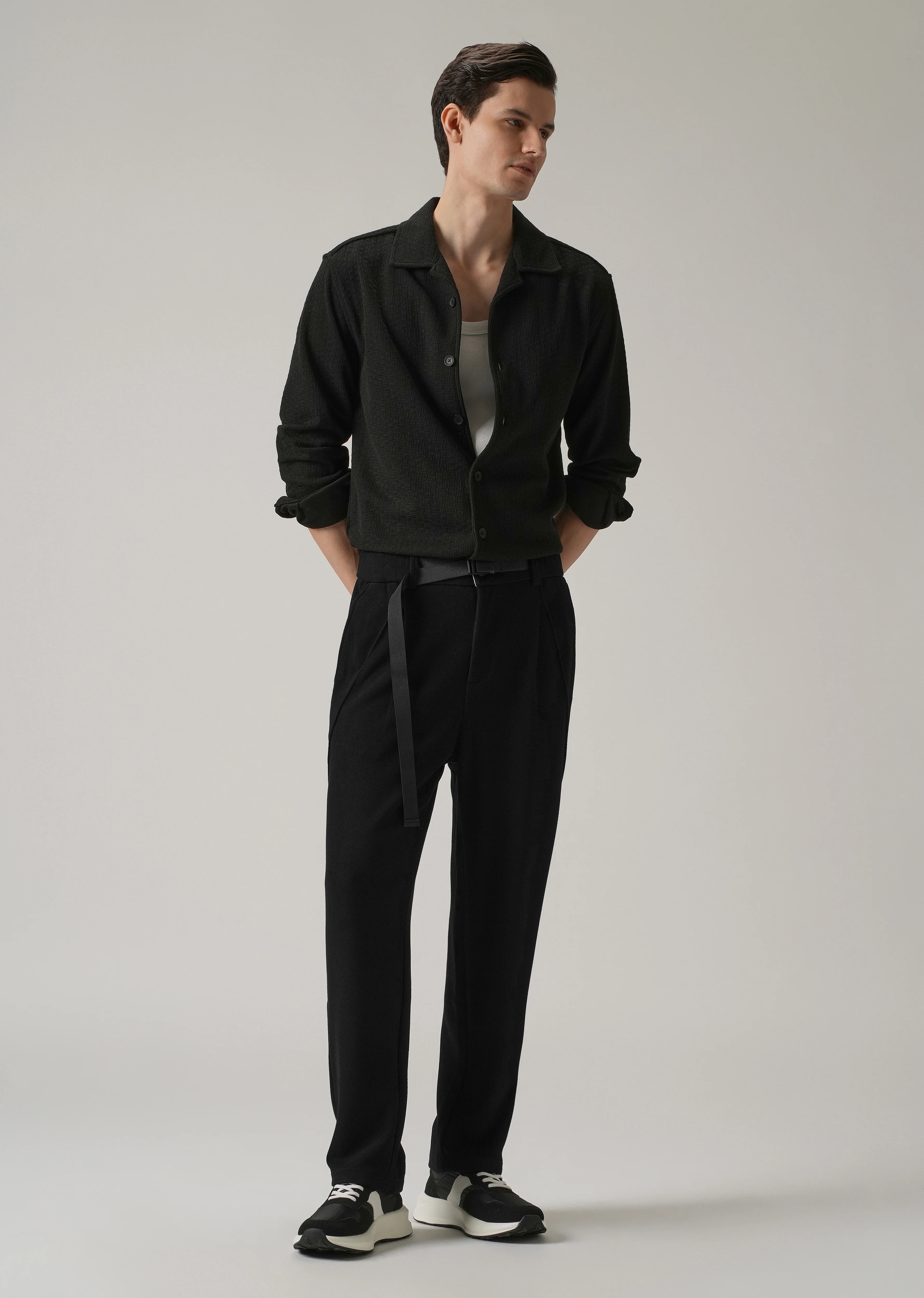 Black Corduroy Relaxed Fit Pant - Image 6