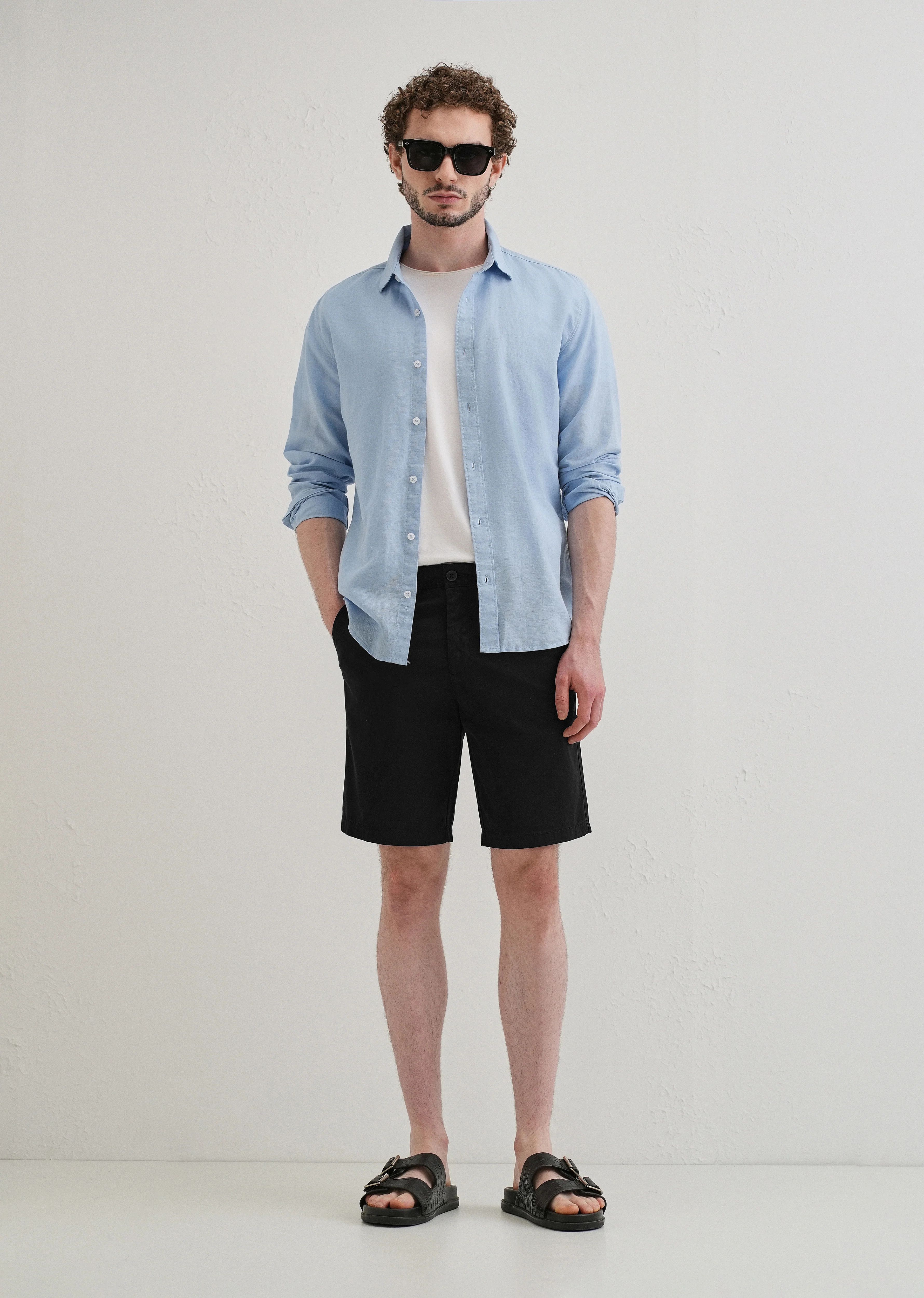 Black Cotton Shorts - Image 6