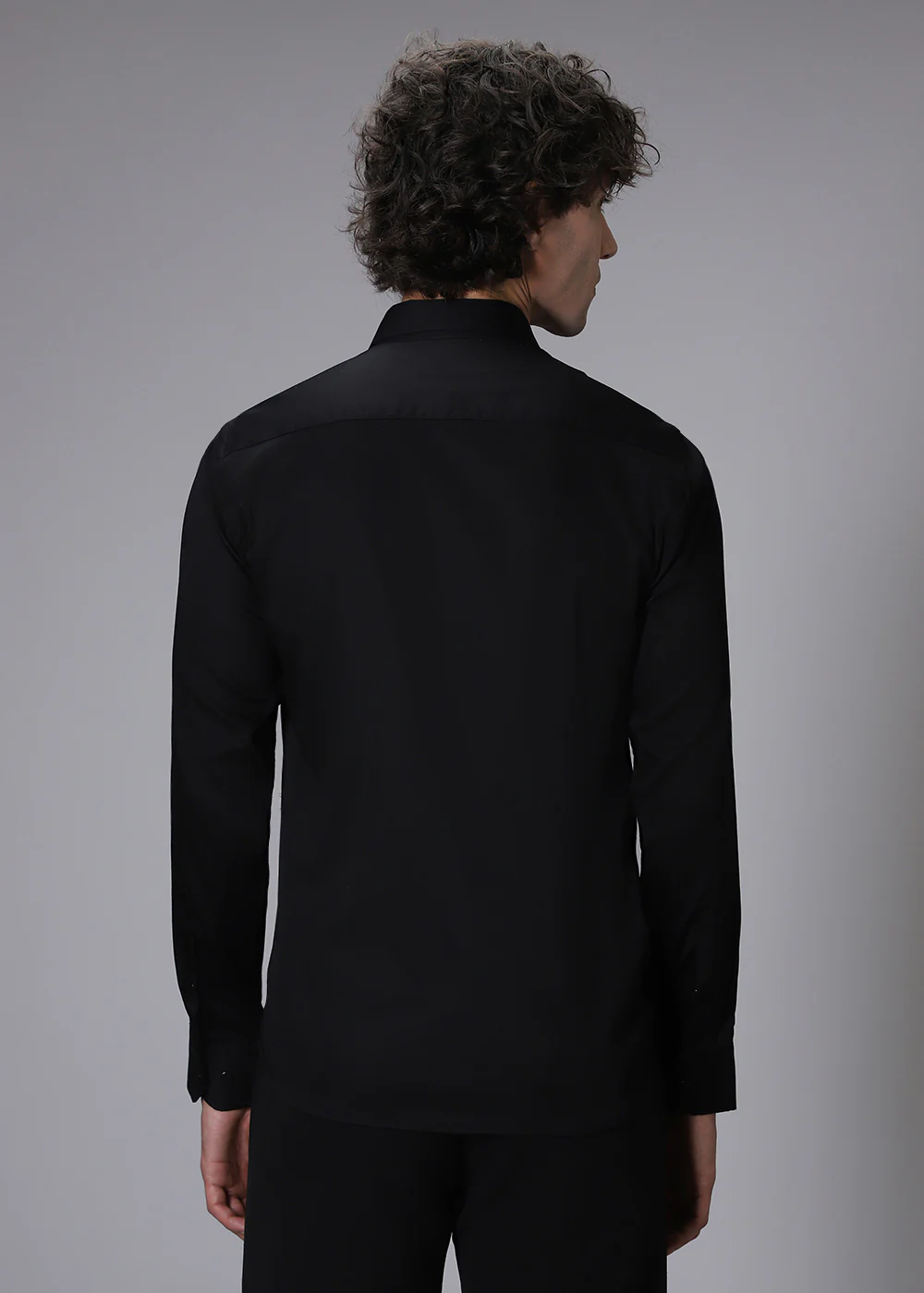 Black Crane Embroidery Designer Shirt - Image 4