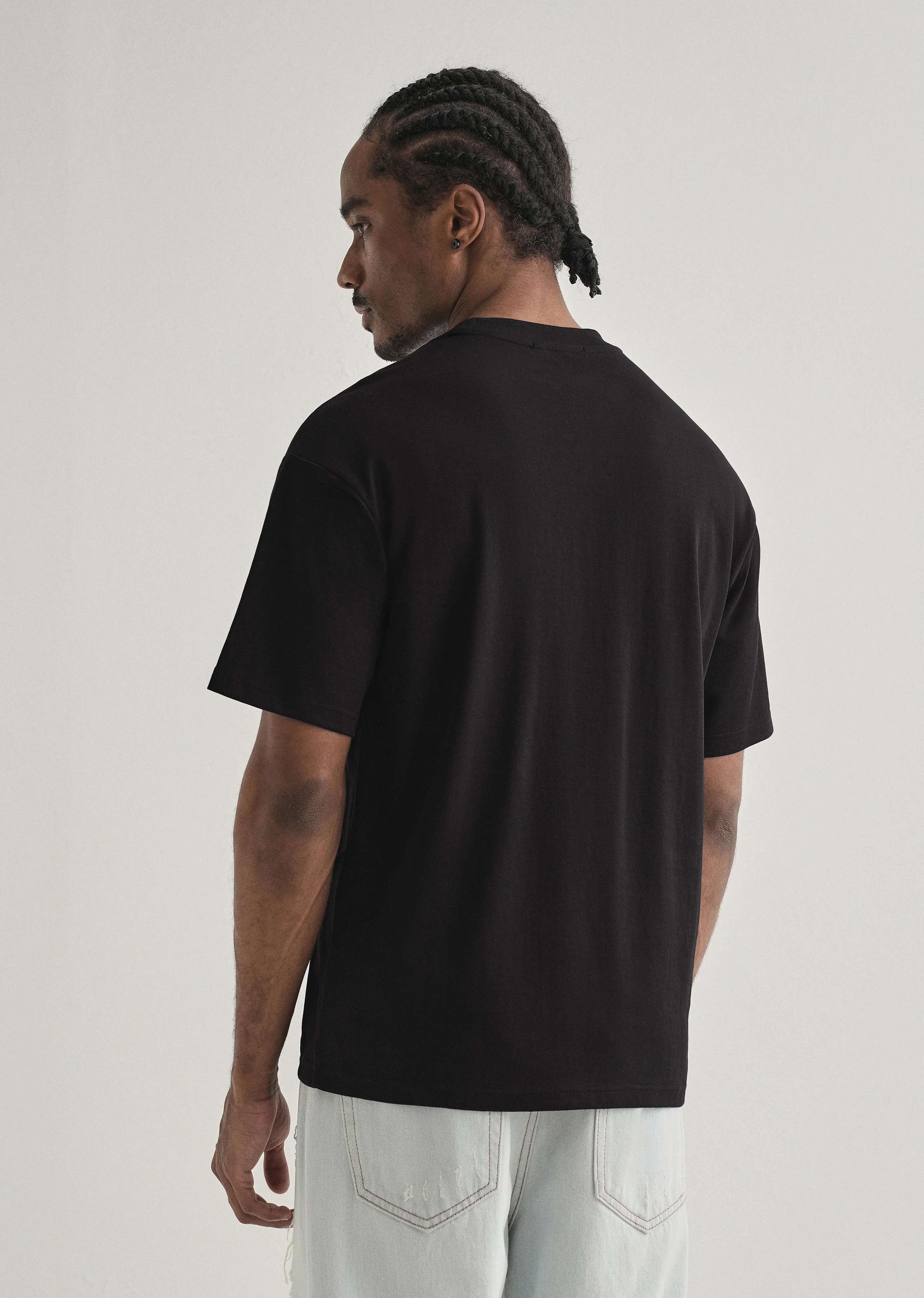 Black Cut & Sew Oversized T-shirt - Image 2