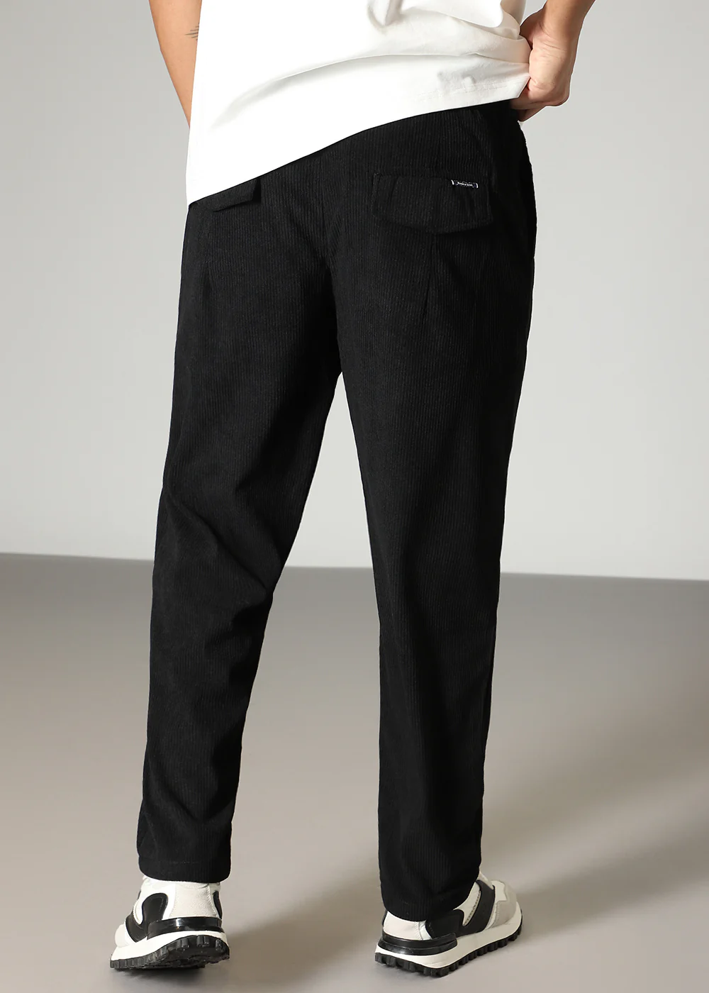 Black Drawstring Corduroy Pant - Image 4