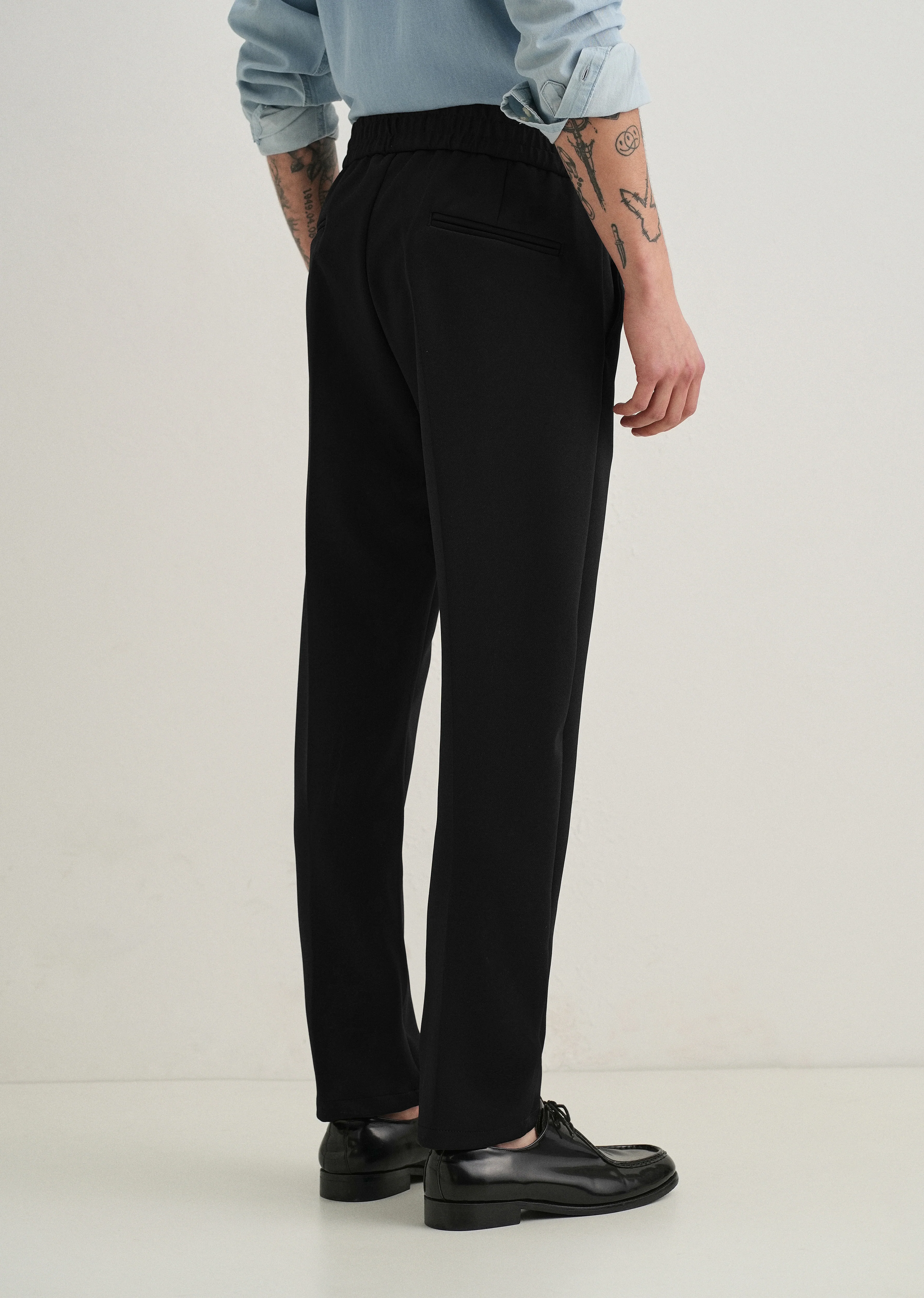 Black Drawstring Trousers - Image 2