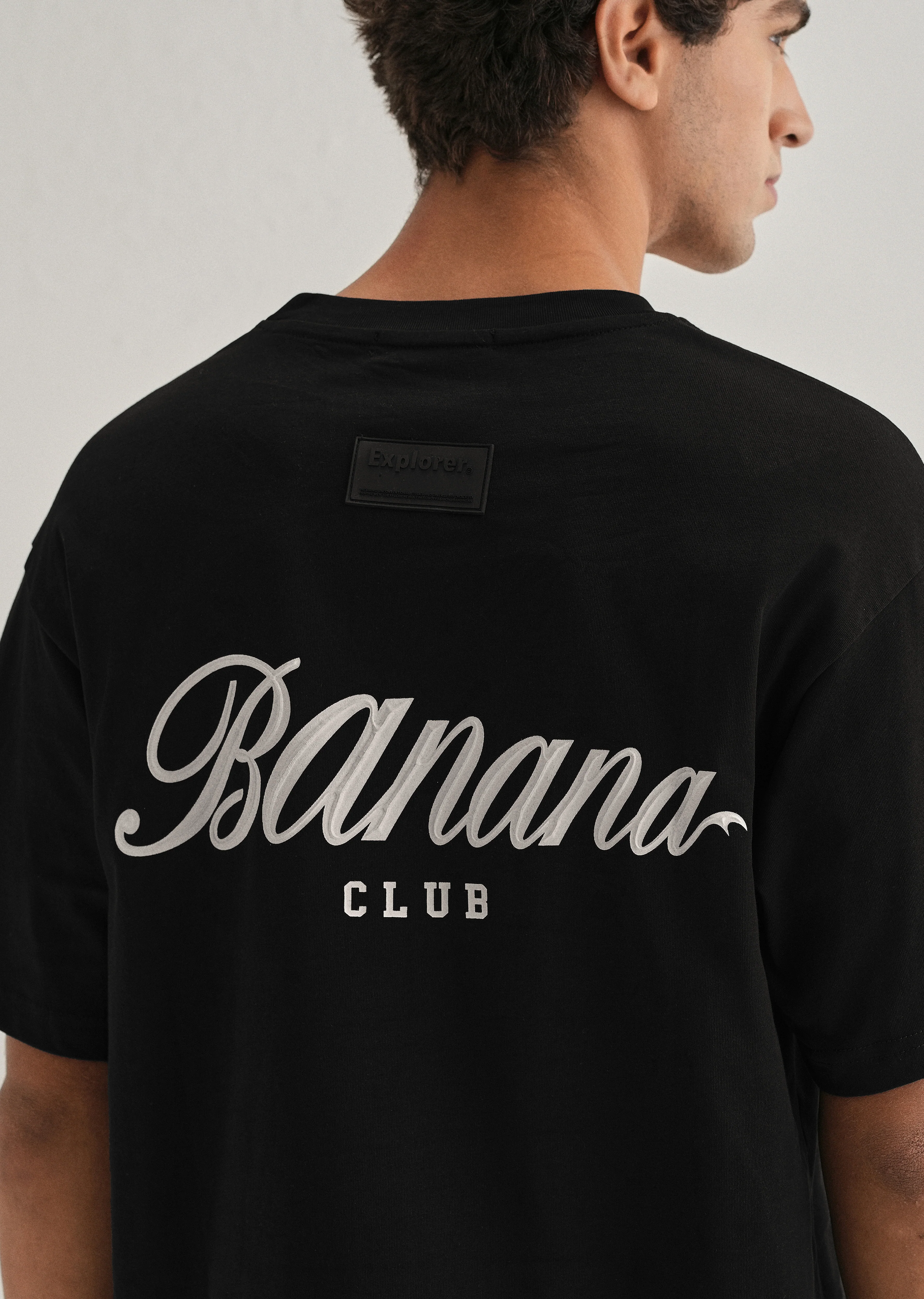 Black Embossed Printed Oversized T-shirt - Image 5