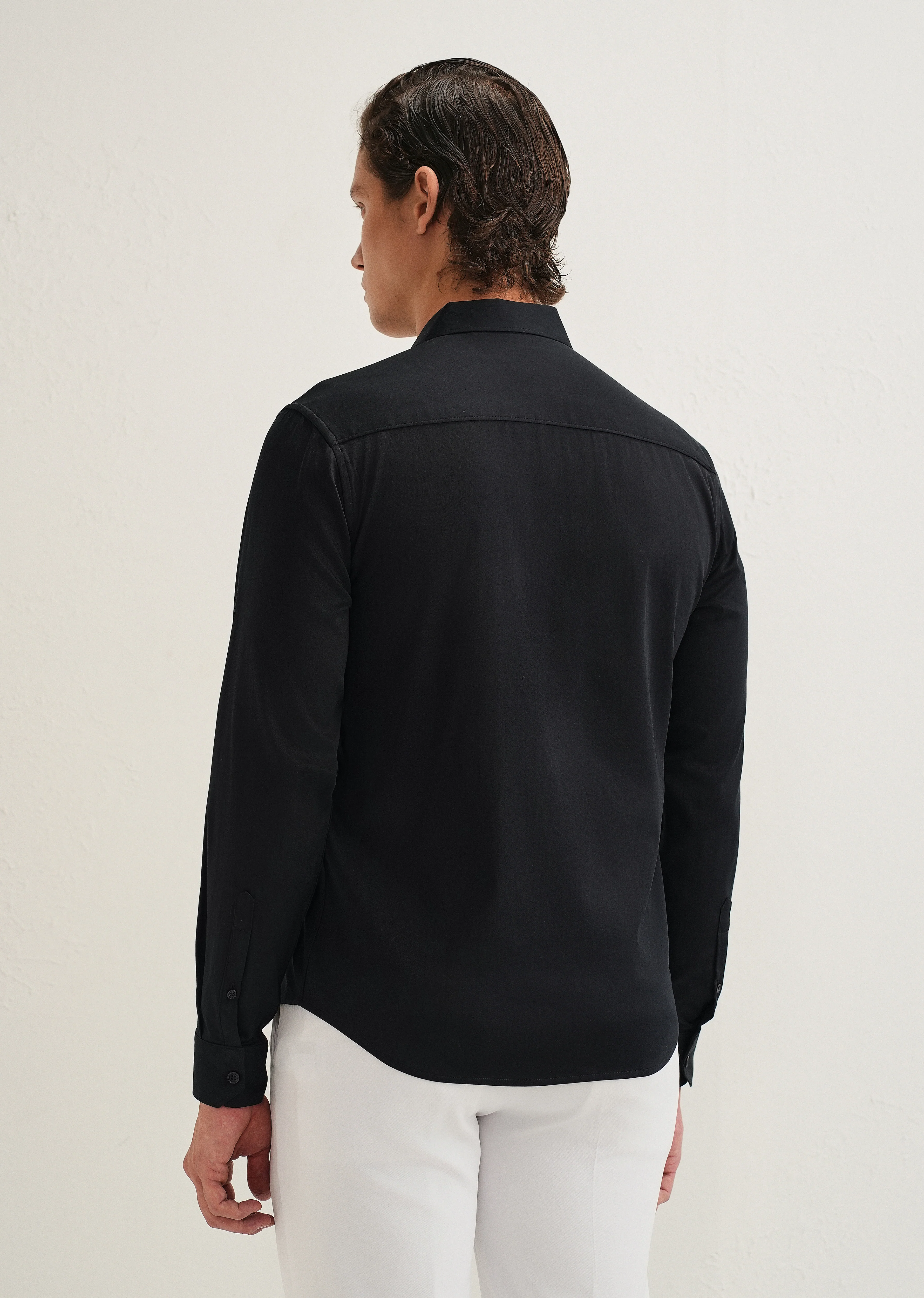 Black Floral Embroidered Designer Shirt - Image 2