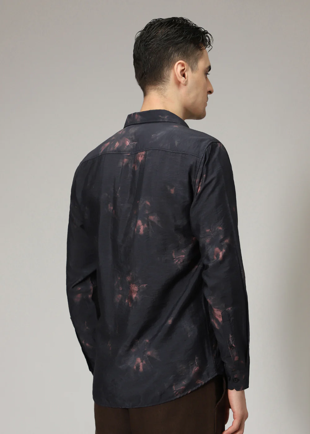 Black Floral Splash Print Shirt - Image 4