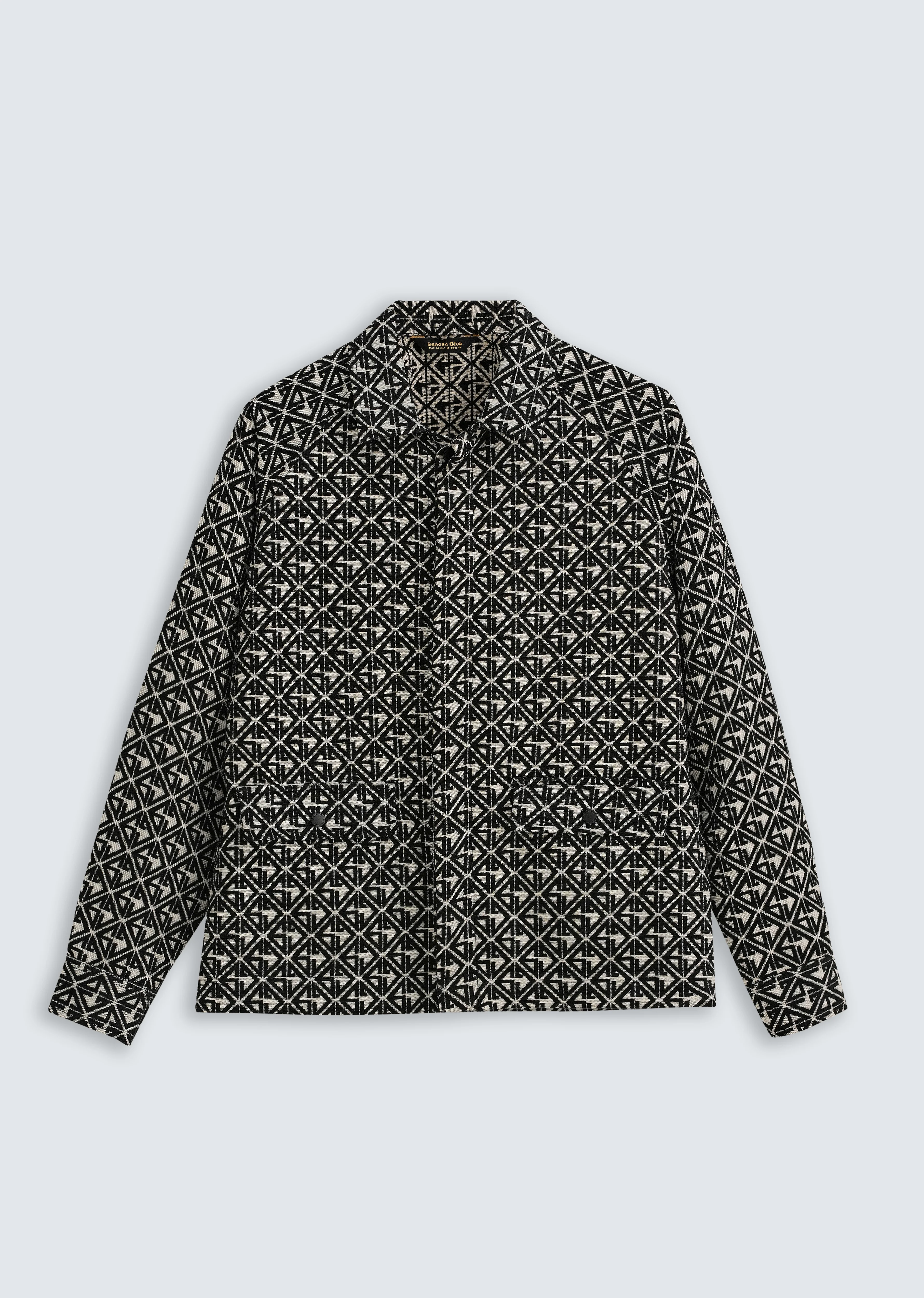Black Geometric Pattern Shacket - Image 2