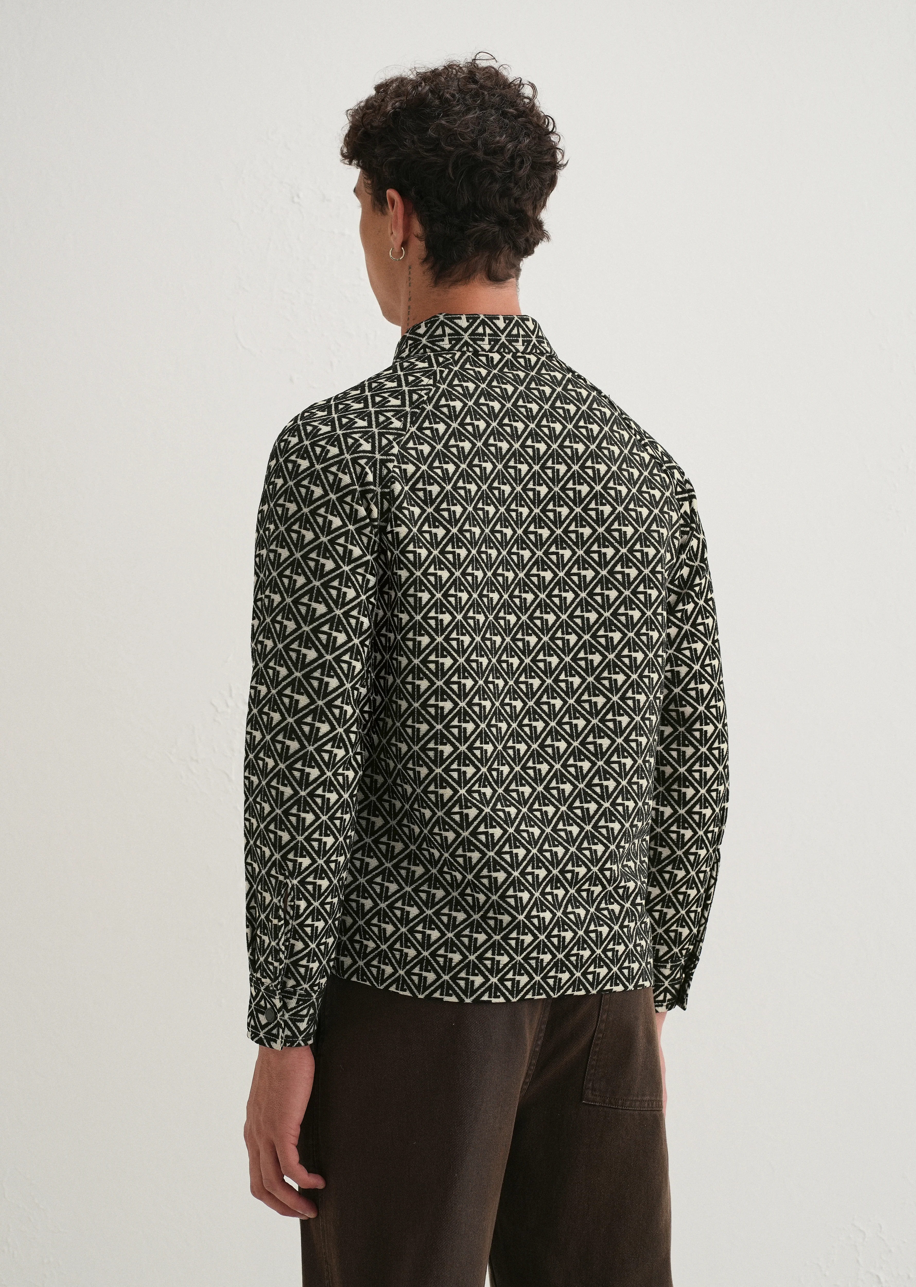 Black Geometric Pattern Shacket - Image 3