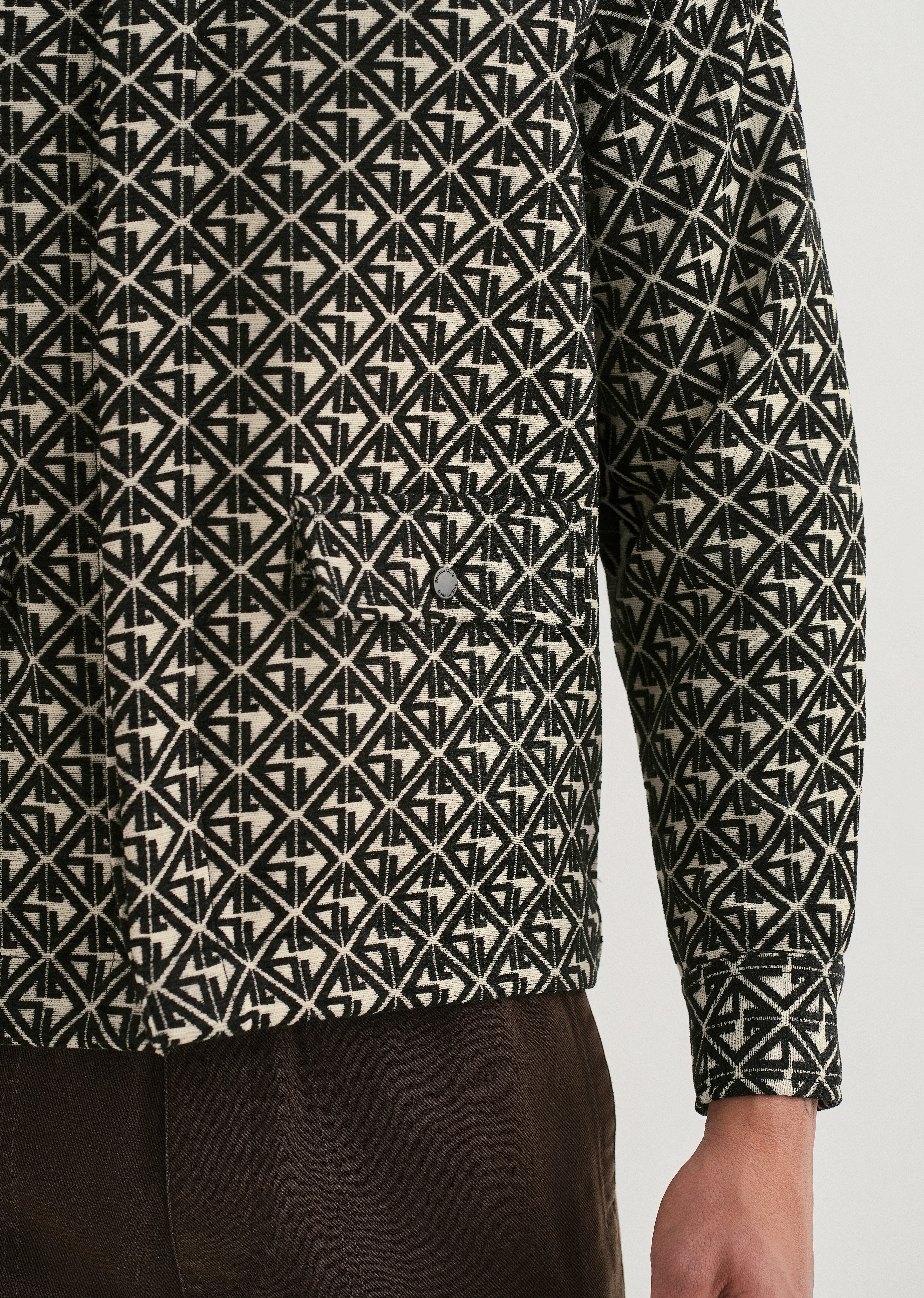 Black Geometric Pattern Shacket - Image 6