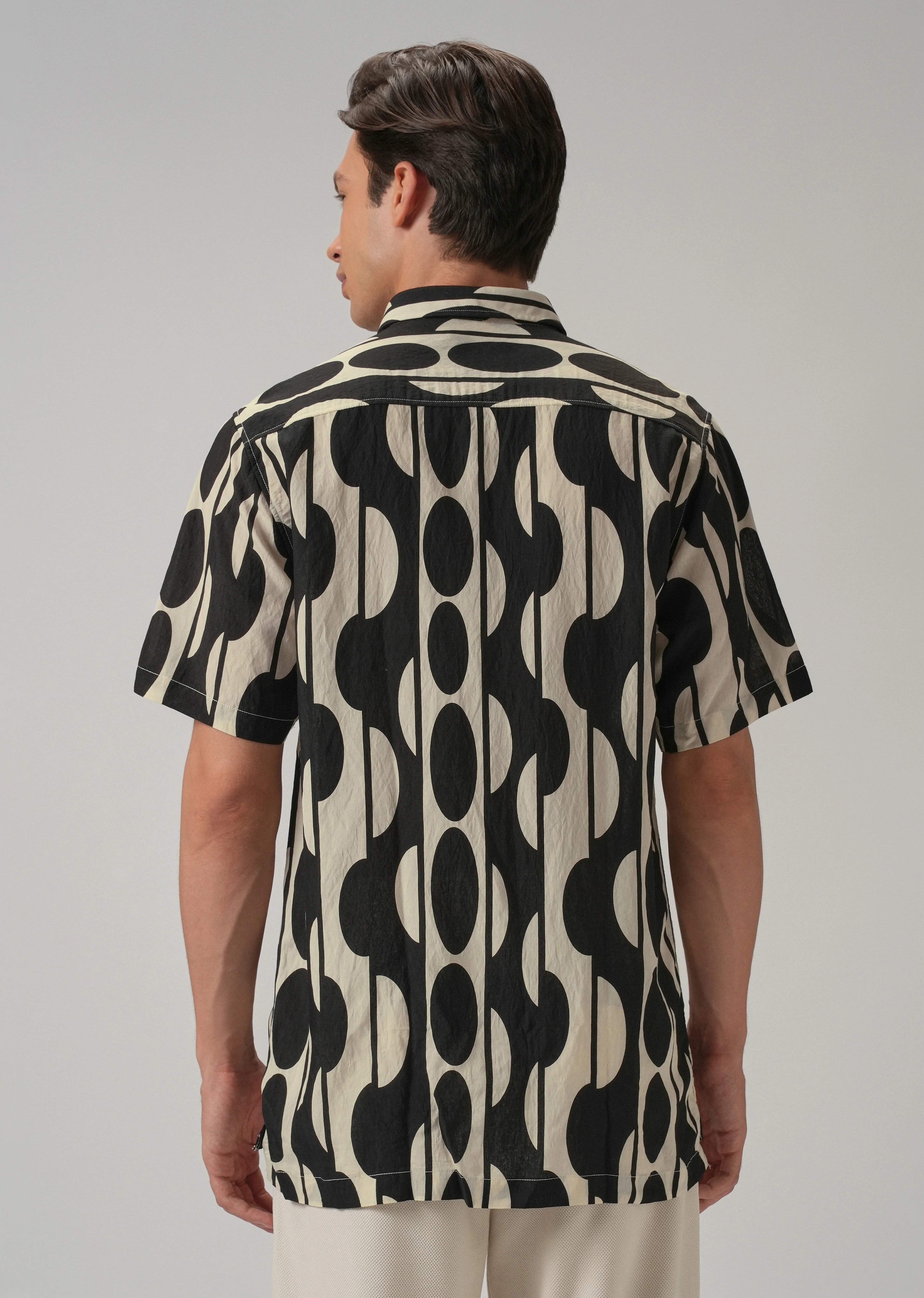 Black Geometric Printed Shirt - Image 2