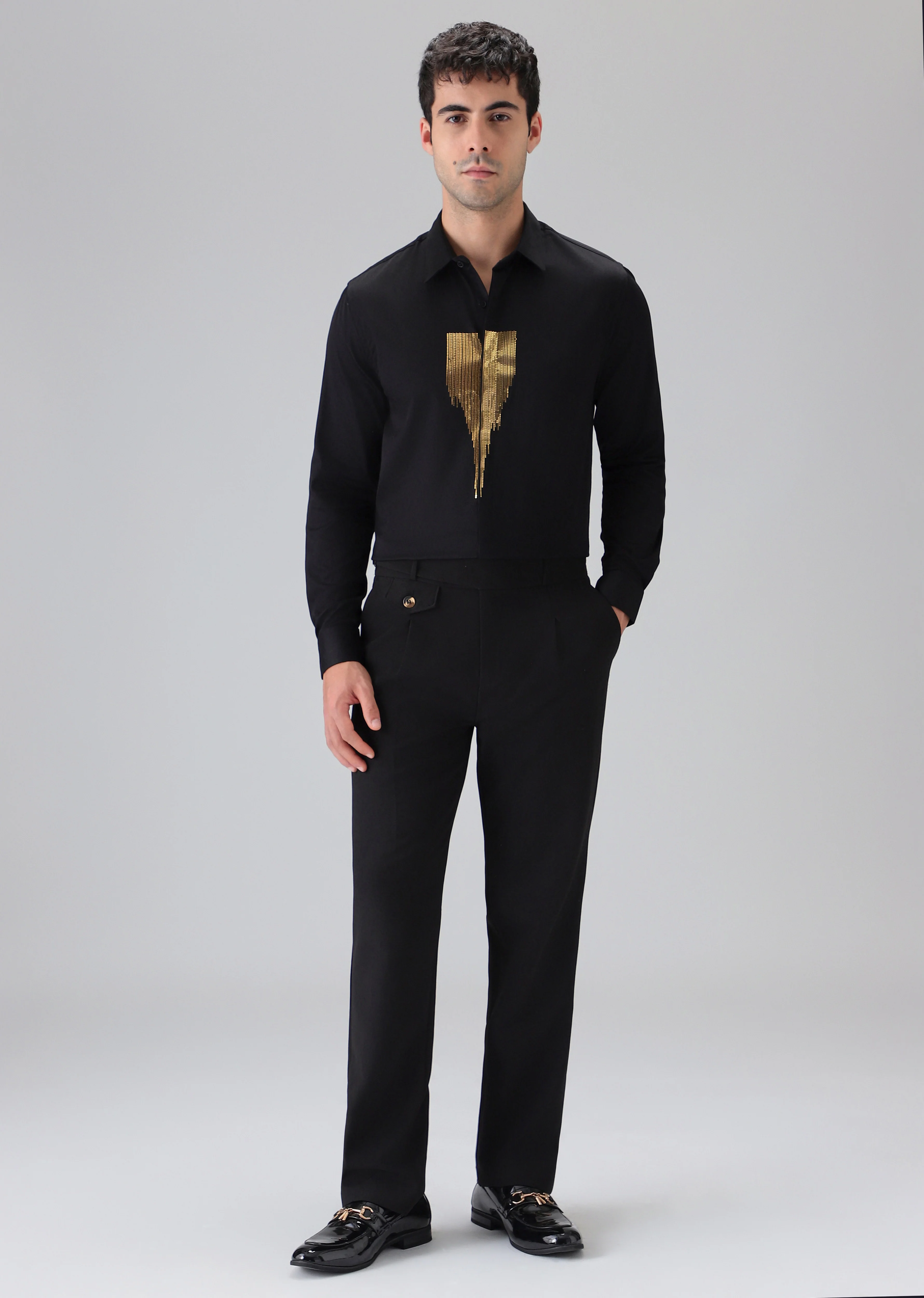 Black Glimmer Designer Shirt - Image 6