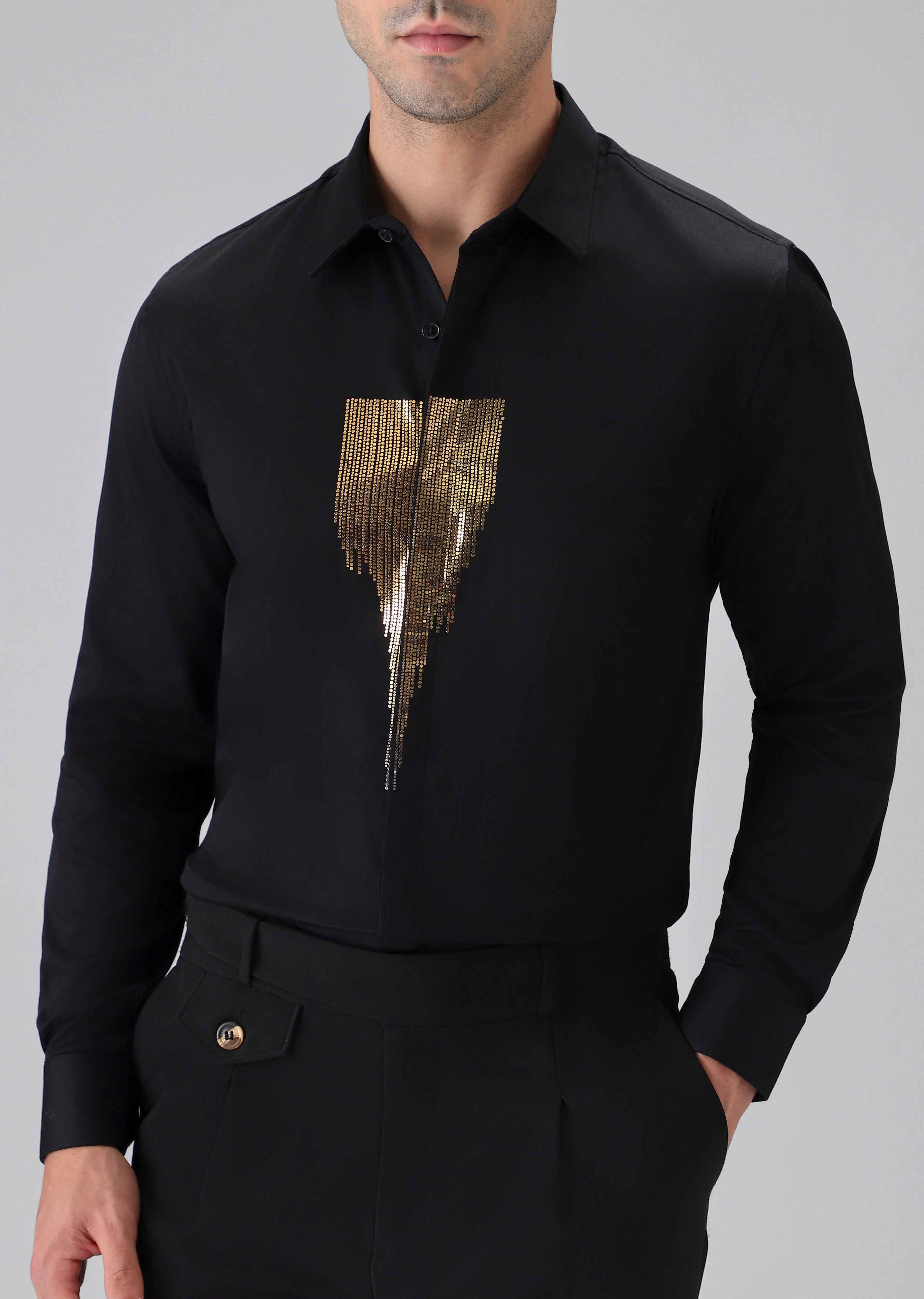 Black Glimmer Designer Shirt - Image 7