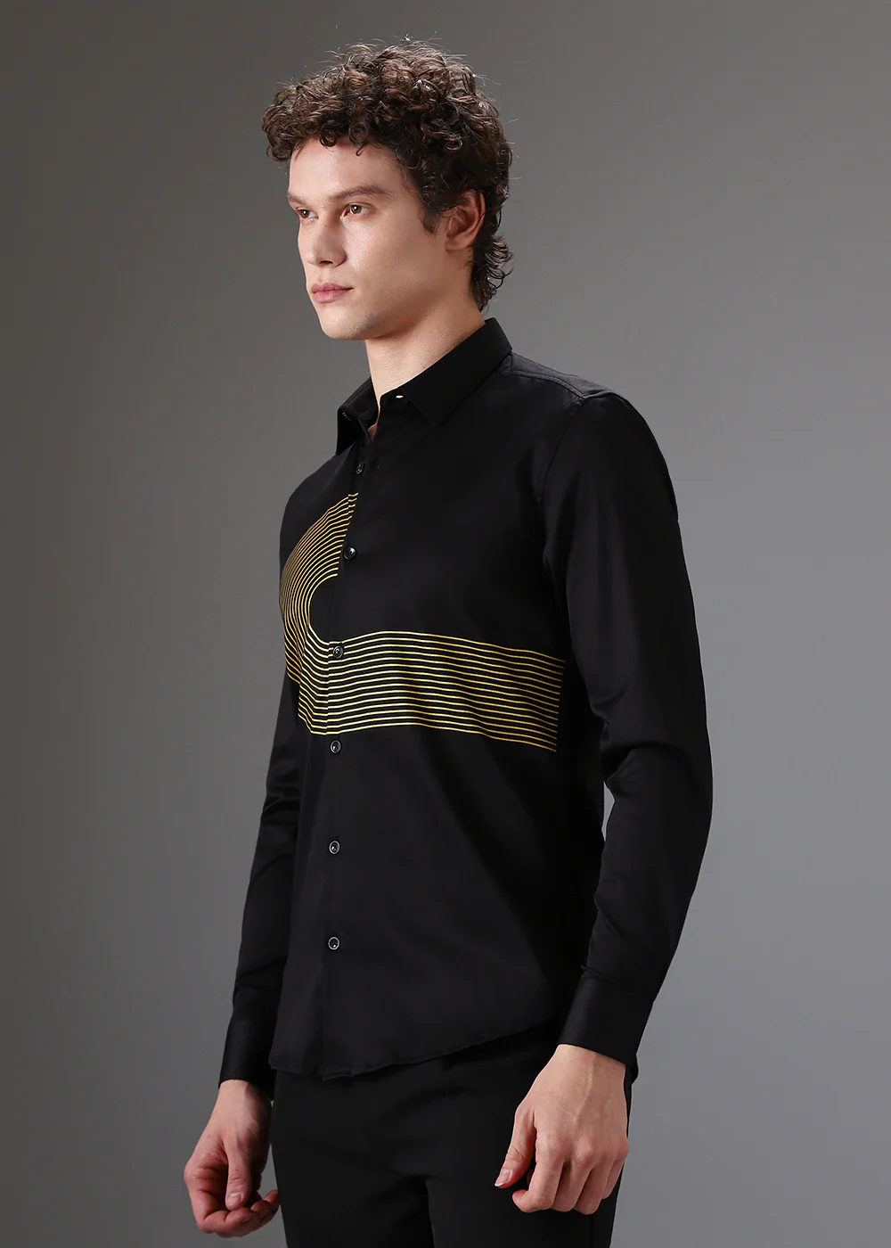 Black Gold Foil Designer Shirt - Image 5