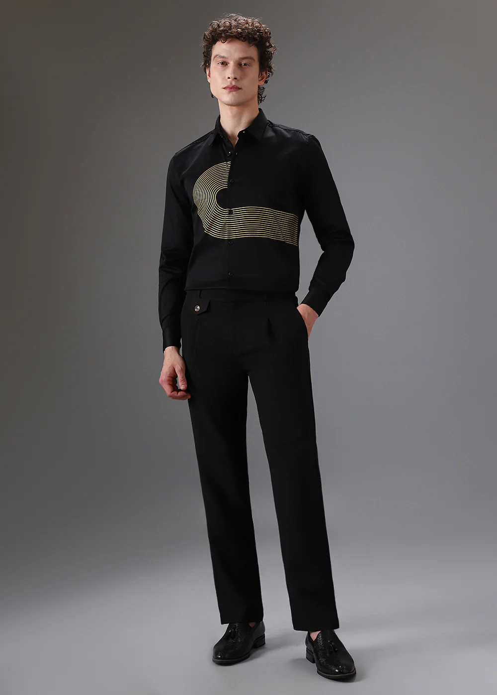 Black Gold Foil Designer Shirt - Image 6