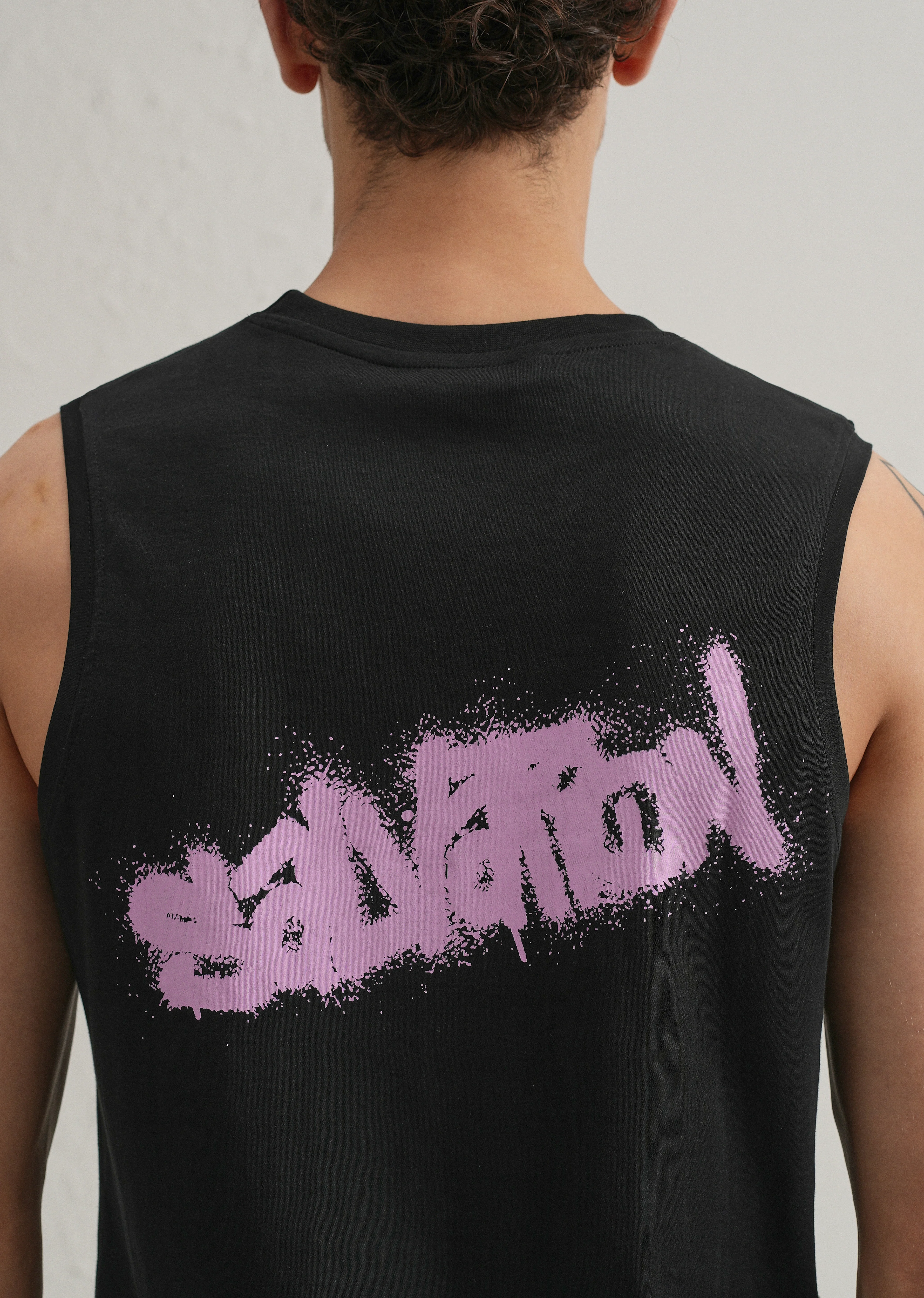 Black Graffiti Printed Tank - Image 5
