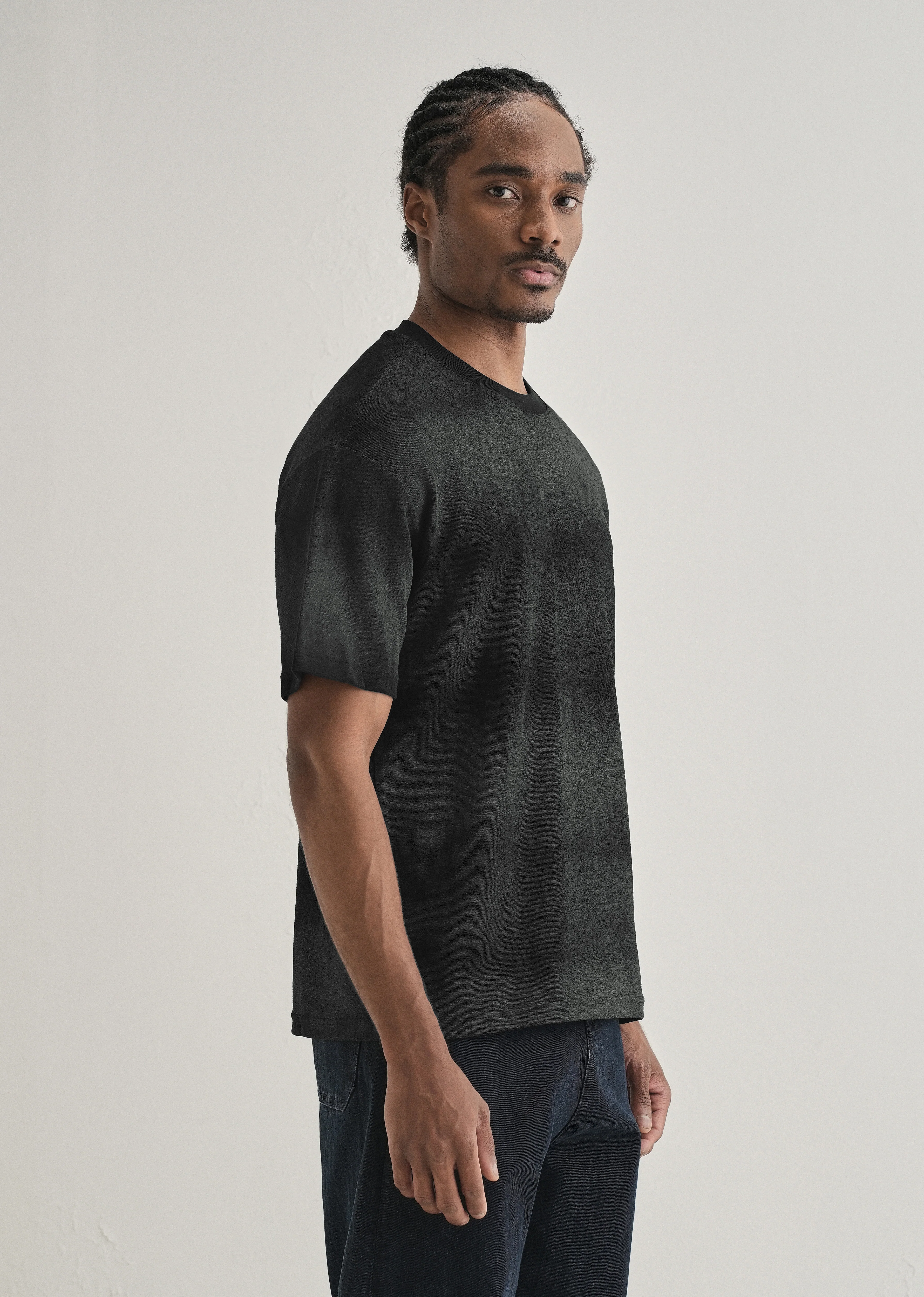 Black Grey Tie & Dye Oversized T-shirt - Image 4
