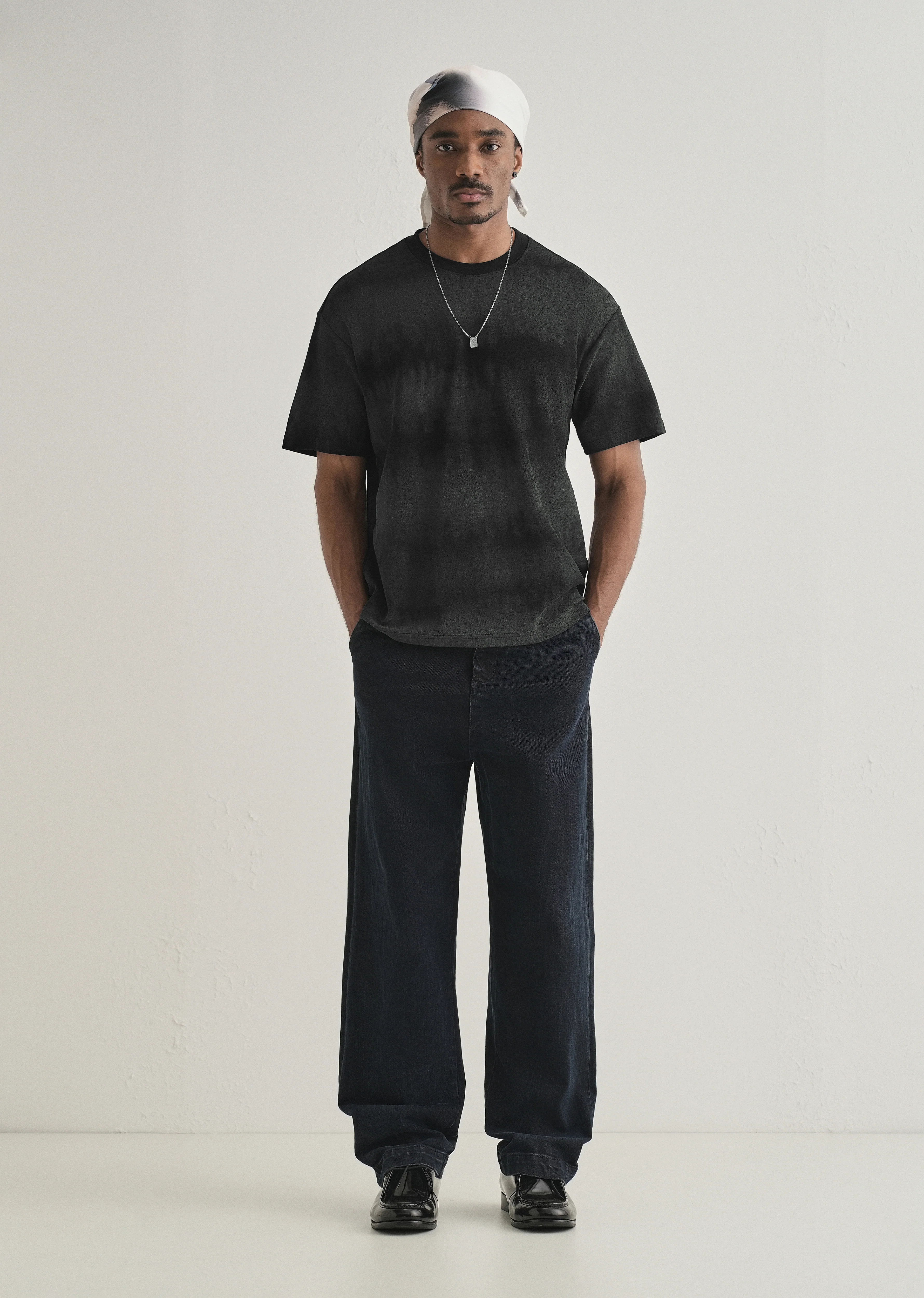 Black Grey Tie & Dye Oversized T-shirt - Image 6