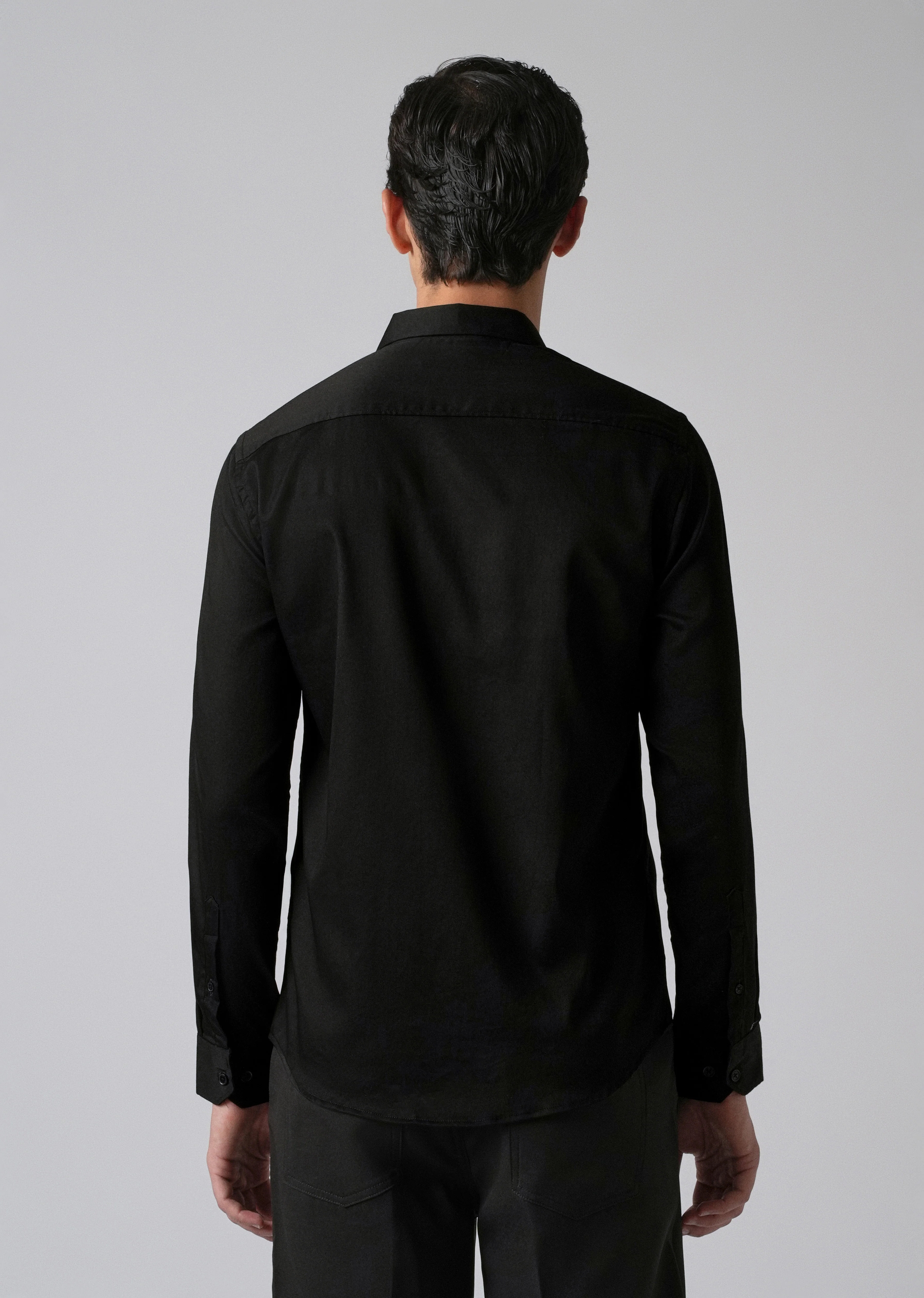 Black Handcrafted Lion Embroidery Designer Shirt - Image 2