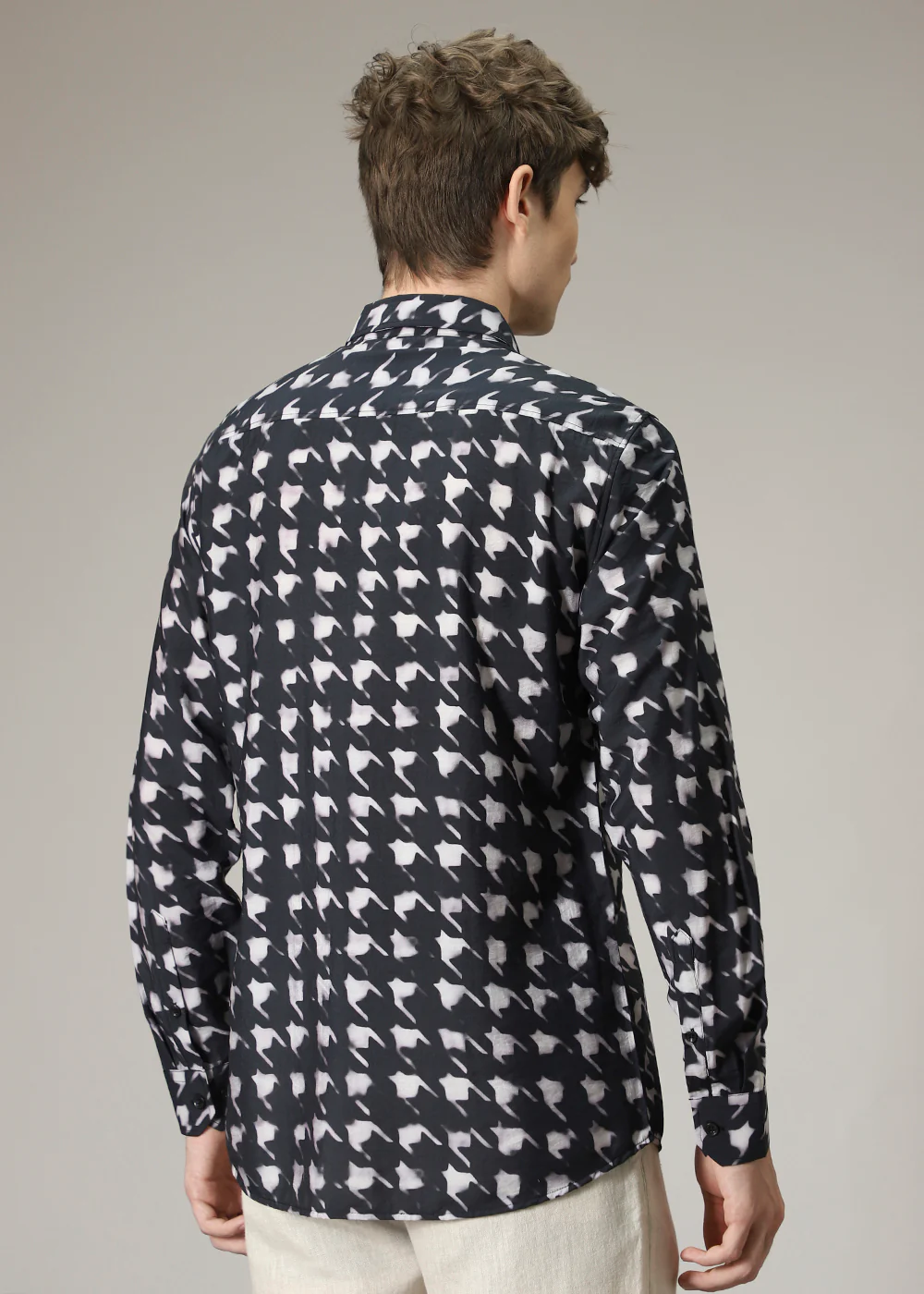 Black Herringbone Print Shirt - Image 4