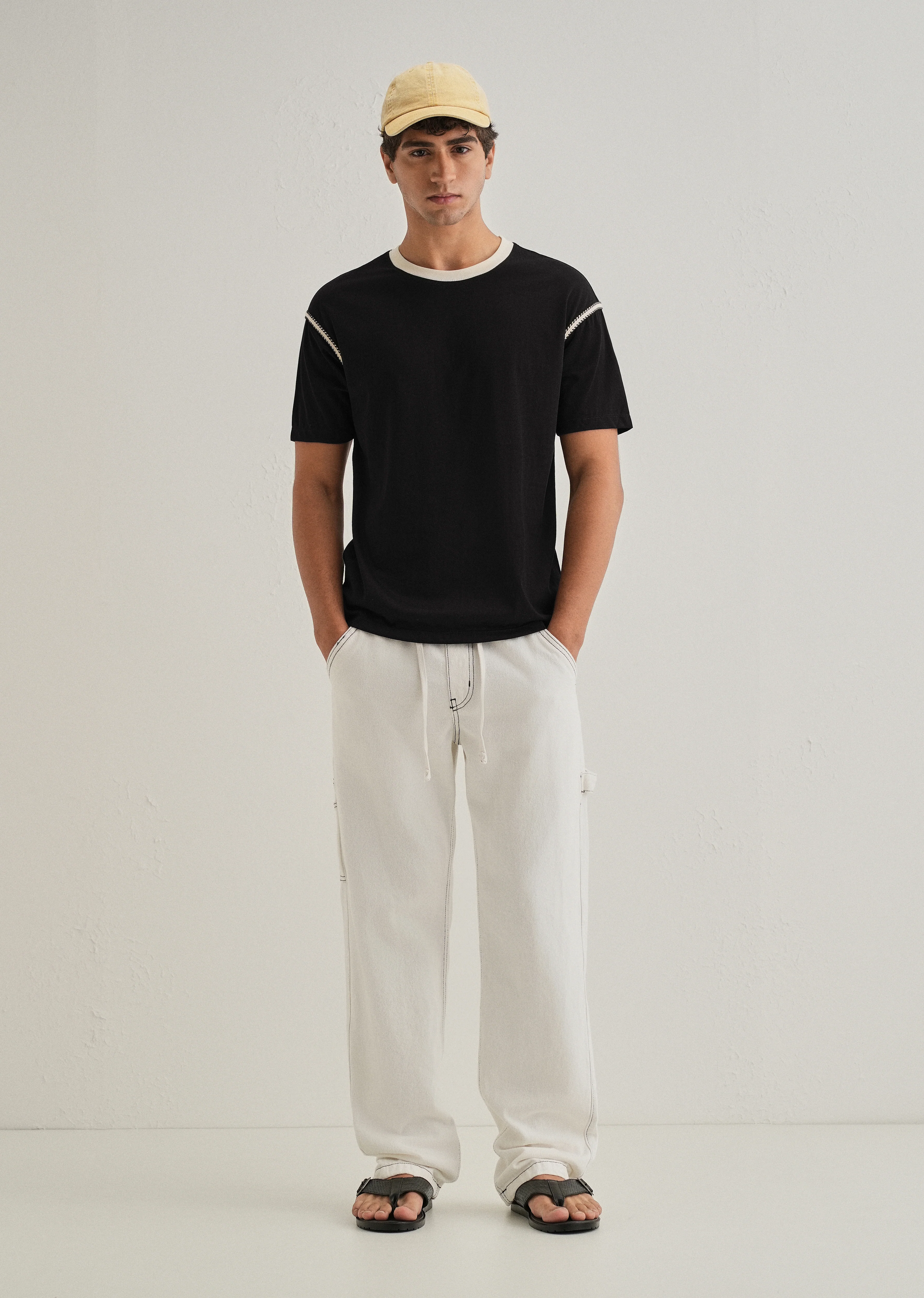 Black Lace Applique T-shirt - Image 6
