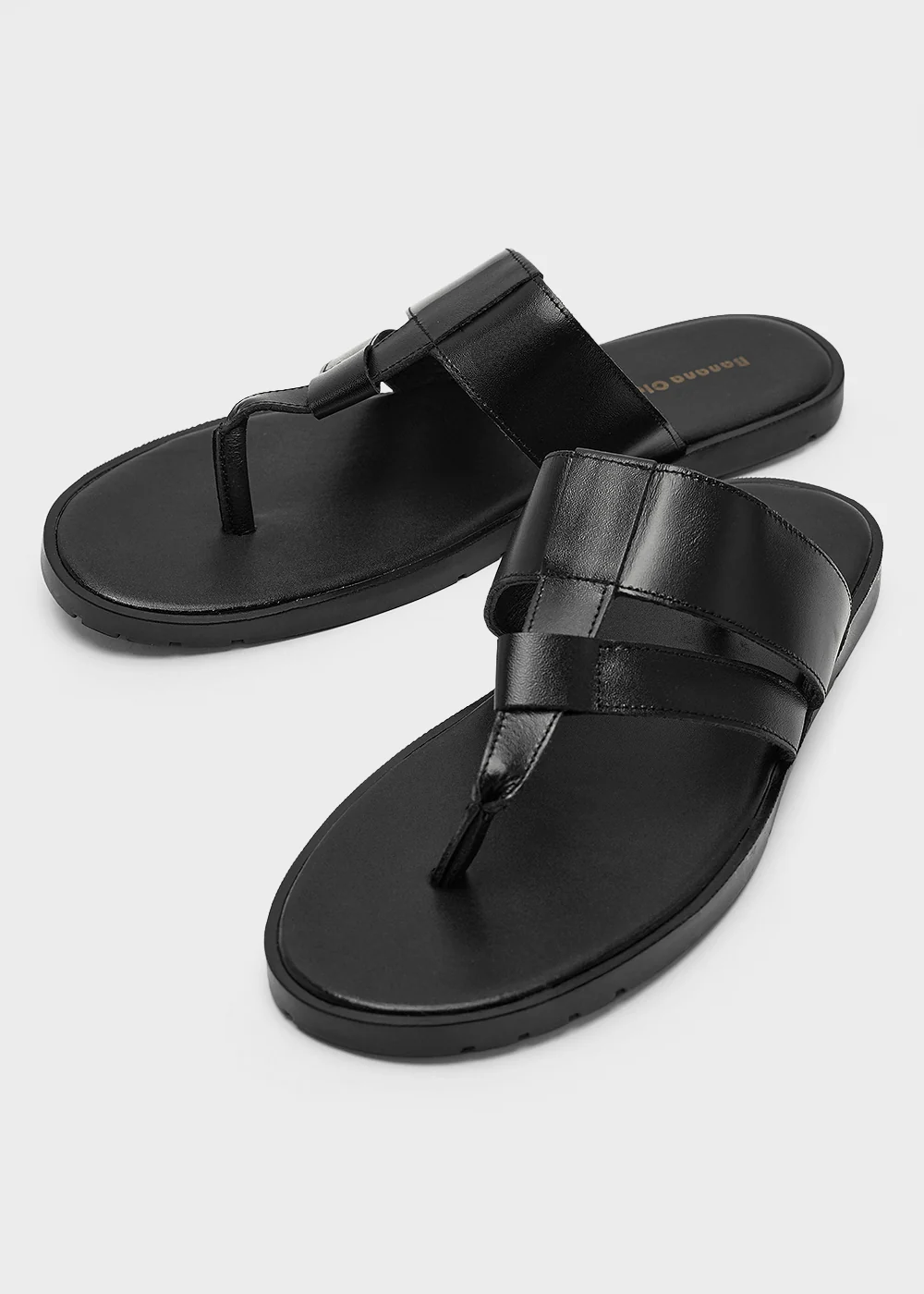 Black Layered T-strap Sandals - Image 4