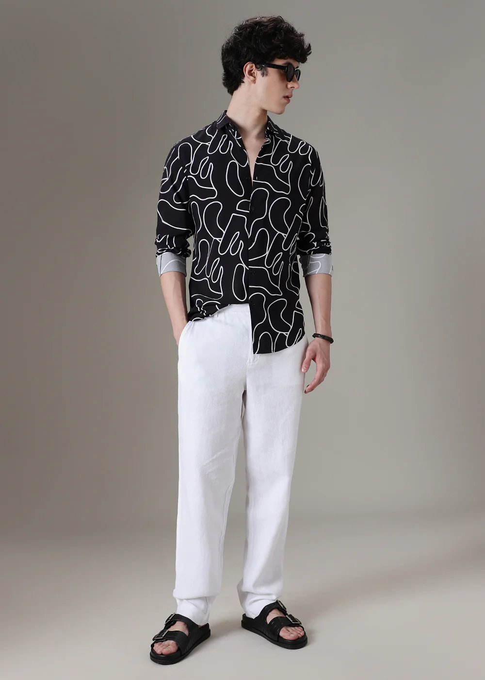 Black Line Abstract Shirt - Image 6