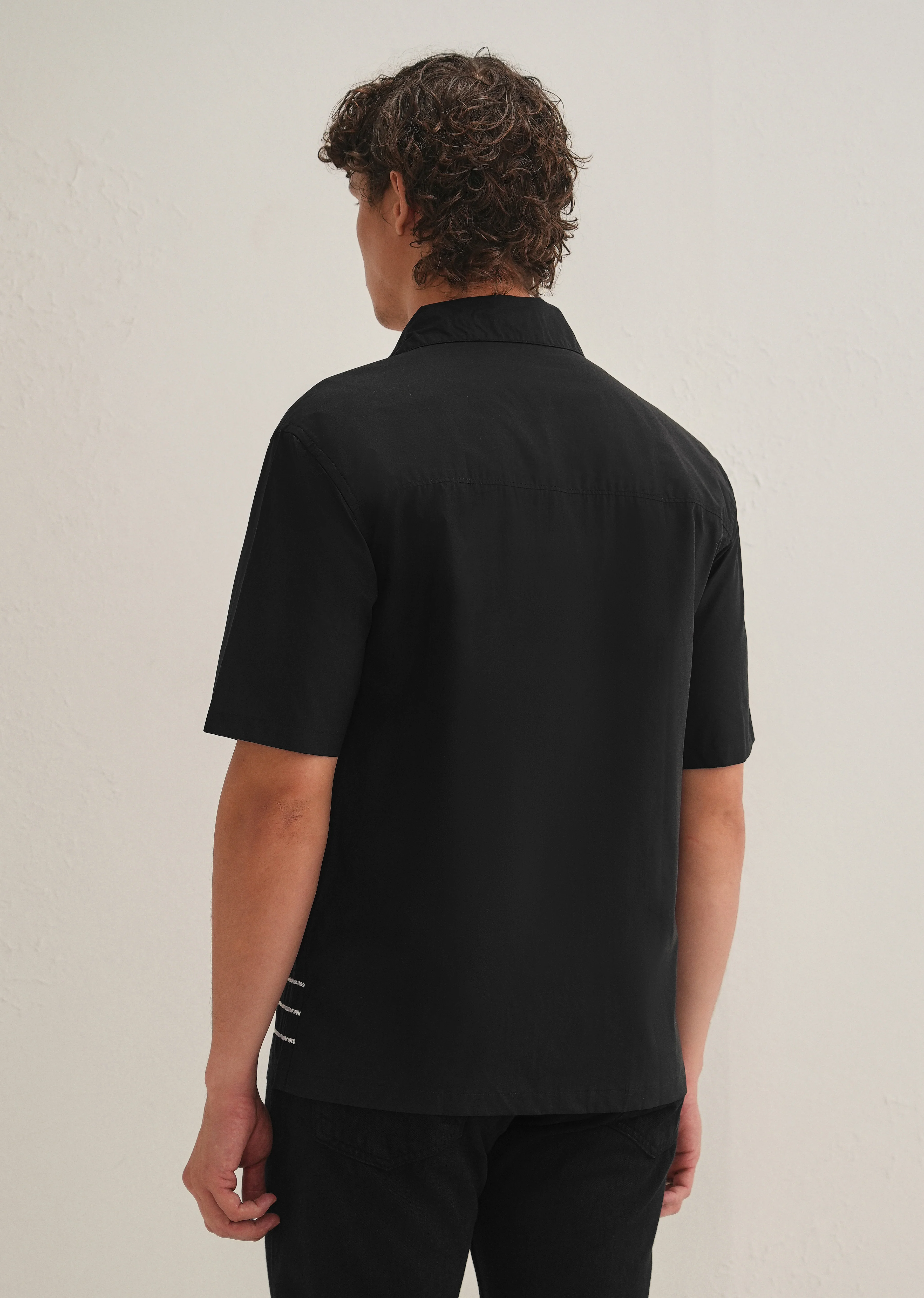 Black Line Embroidery Shirt - Image 4