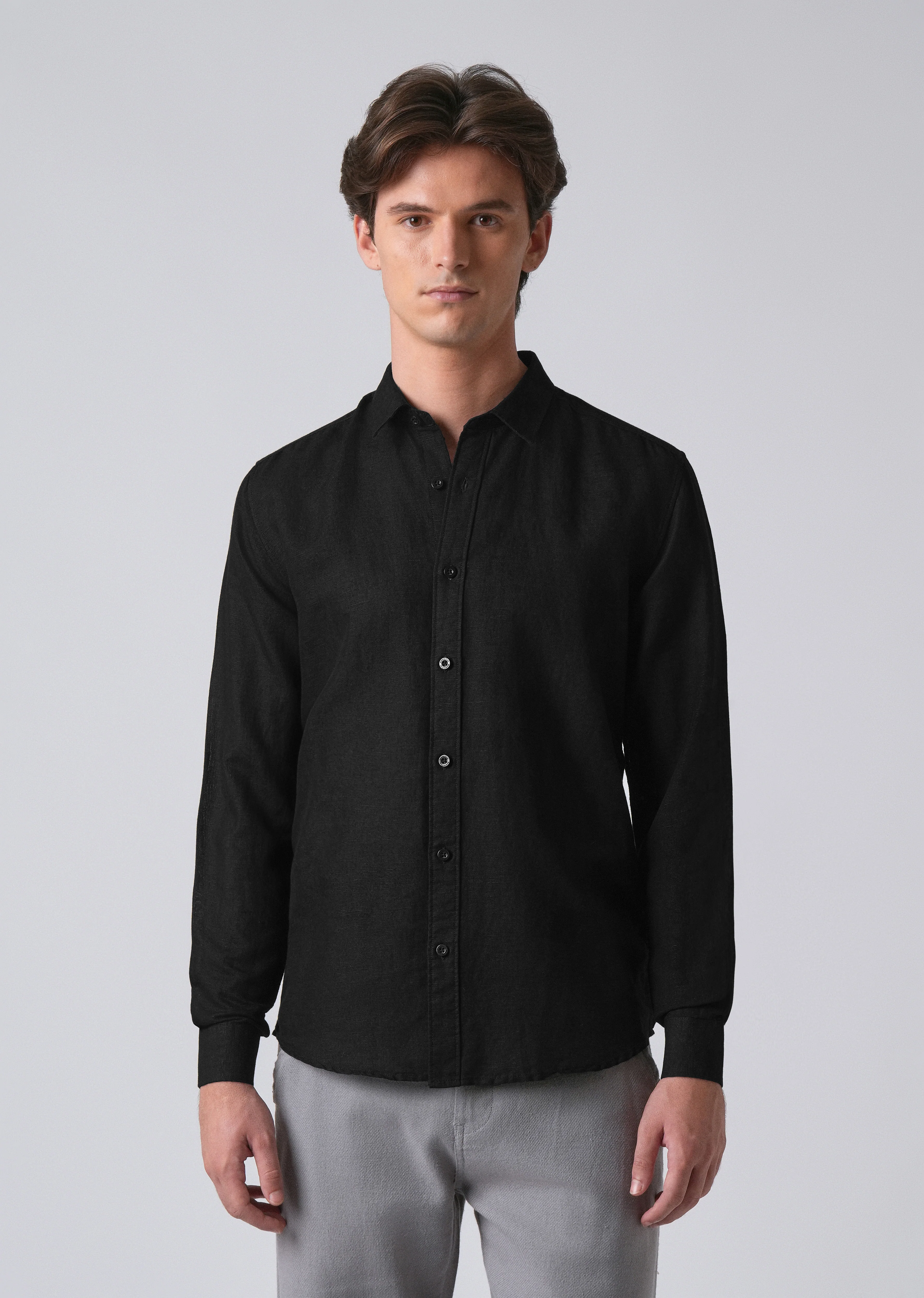 Black Linen Shirt - Image 3
