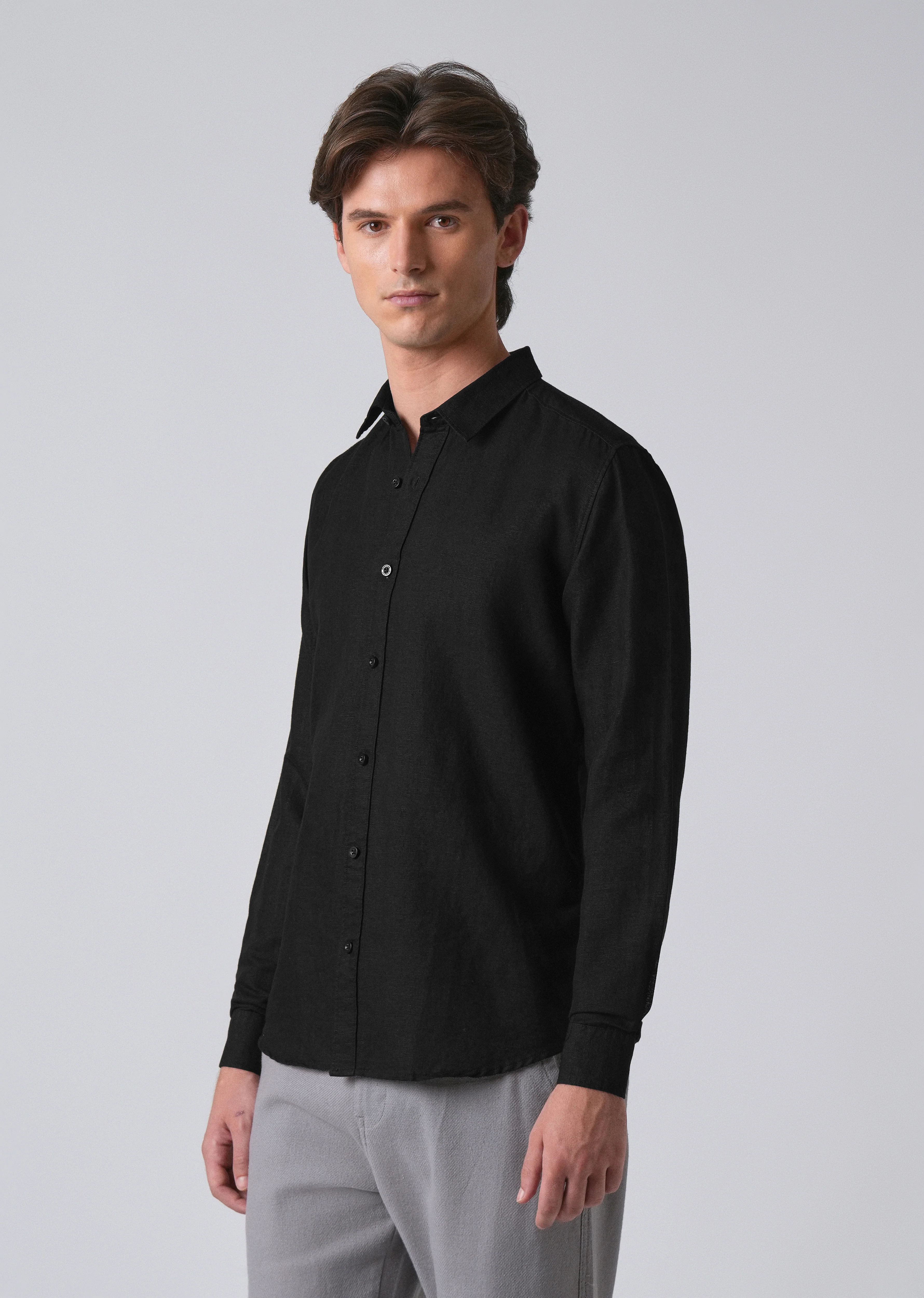 Black Linen Shirt - Image 4