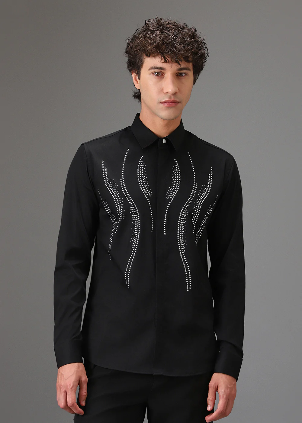 Black Luxe Sparkler Designer Shirt - Image 3