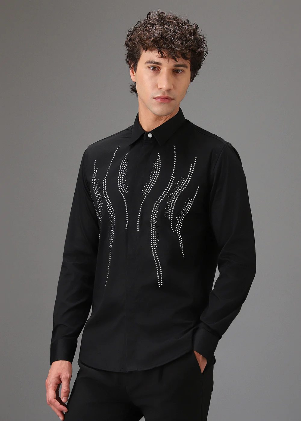 Black Luxe Sparkler Designer Shirt - Image 5