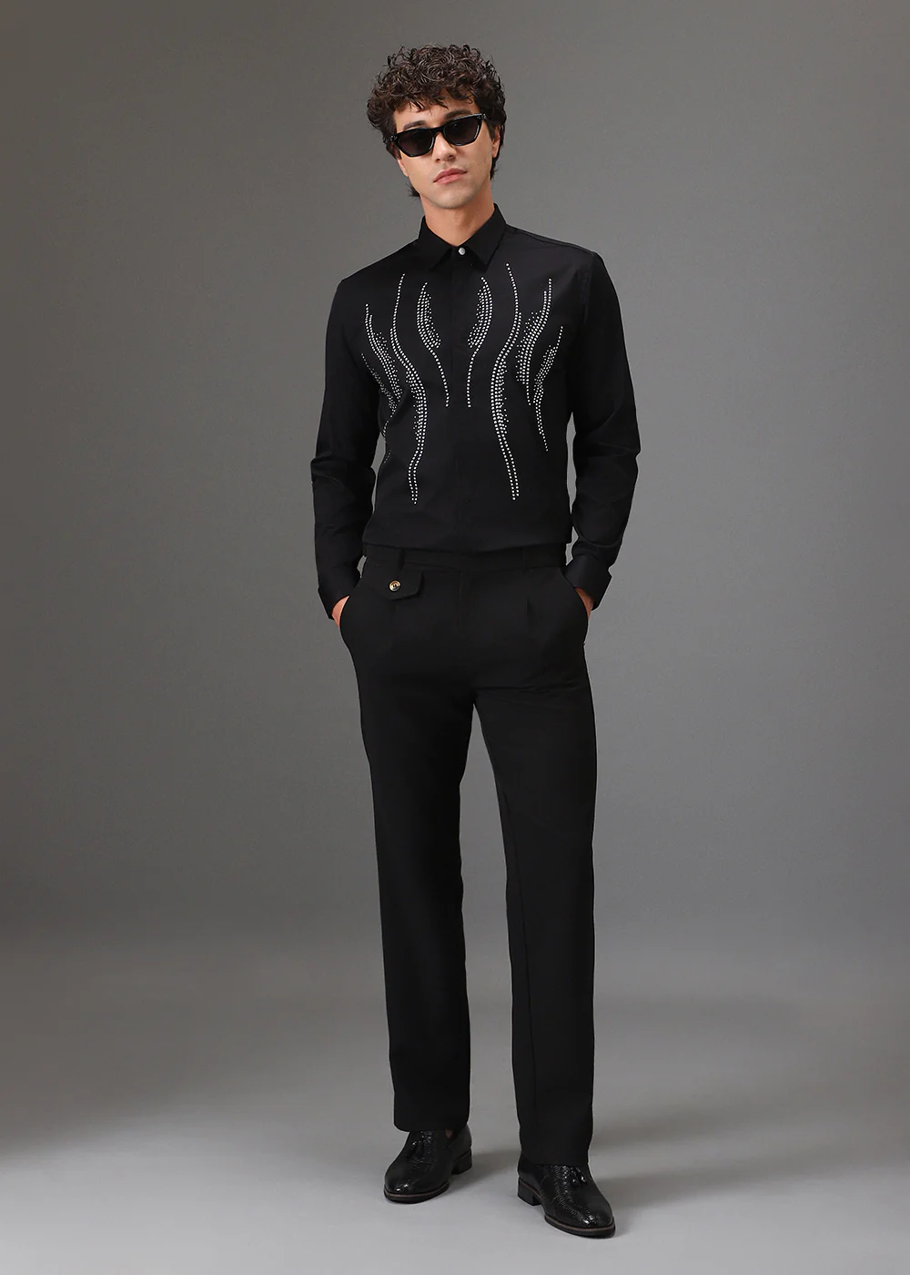 Black Luxe Sparkler Designer Shirt - Image 6
