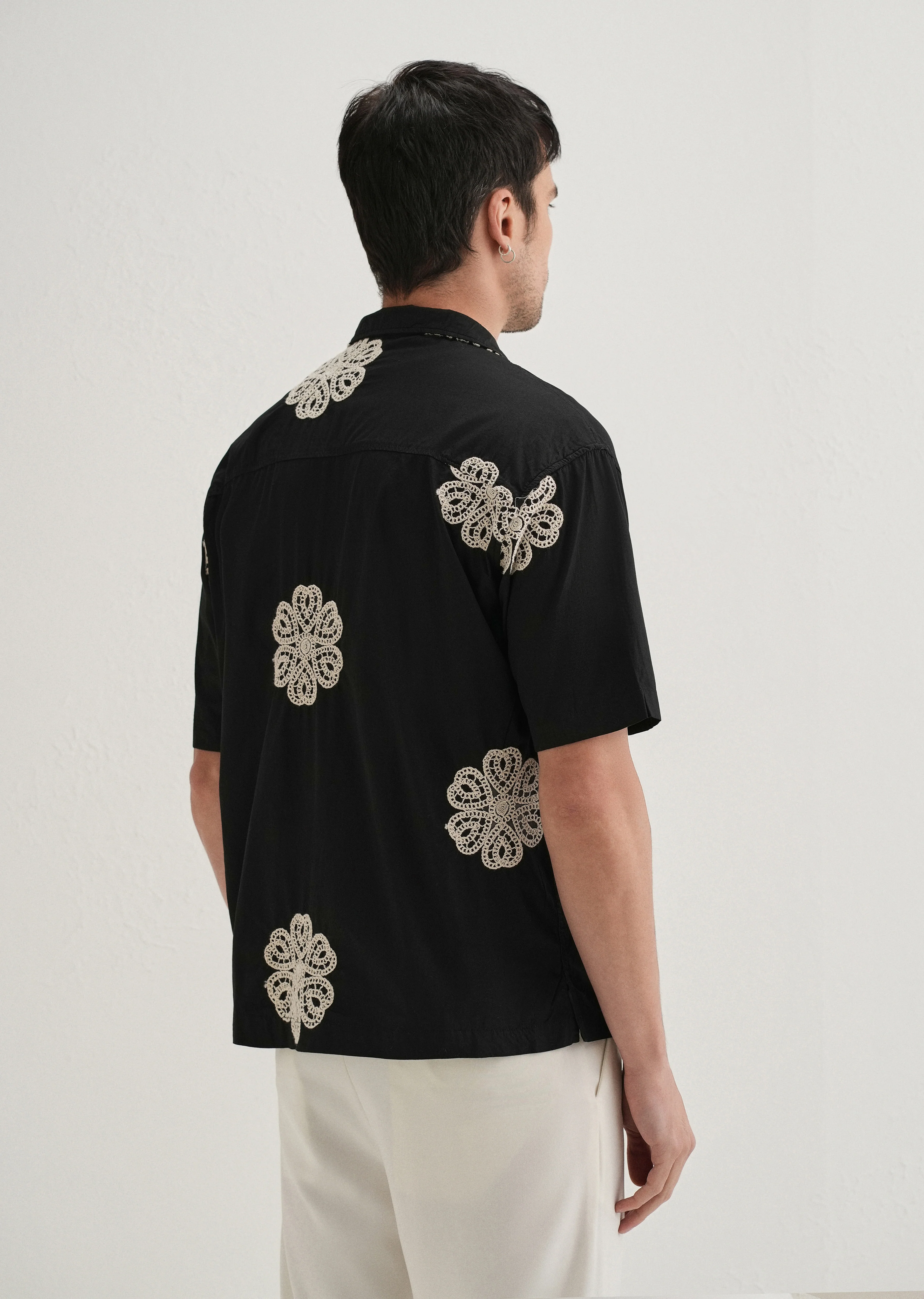 Black Medallion Embroidered Shirt - Image 2