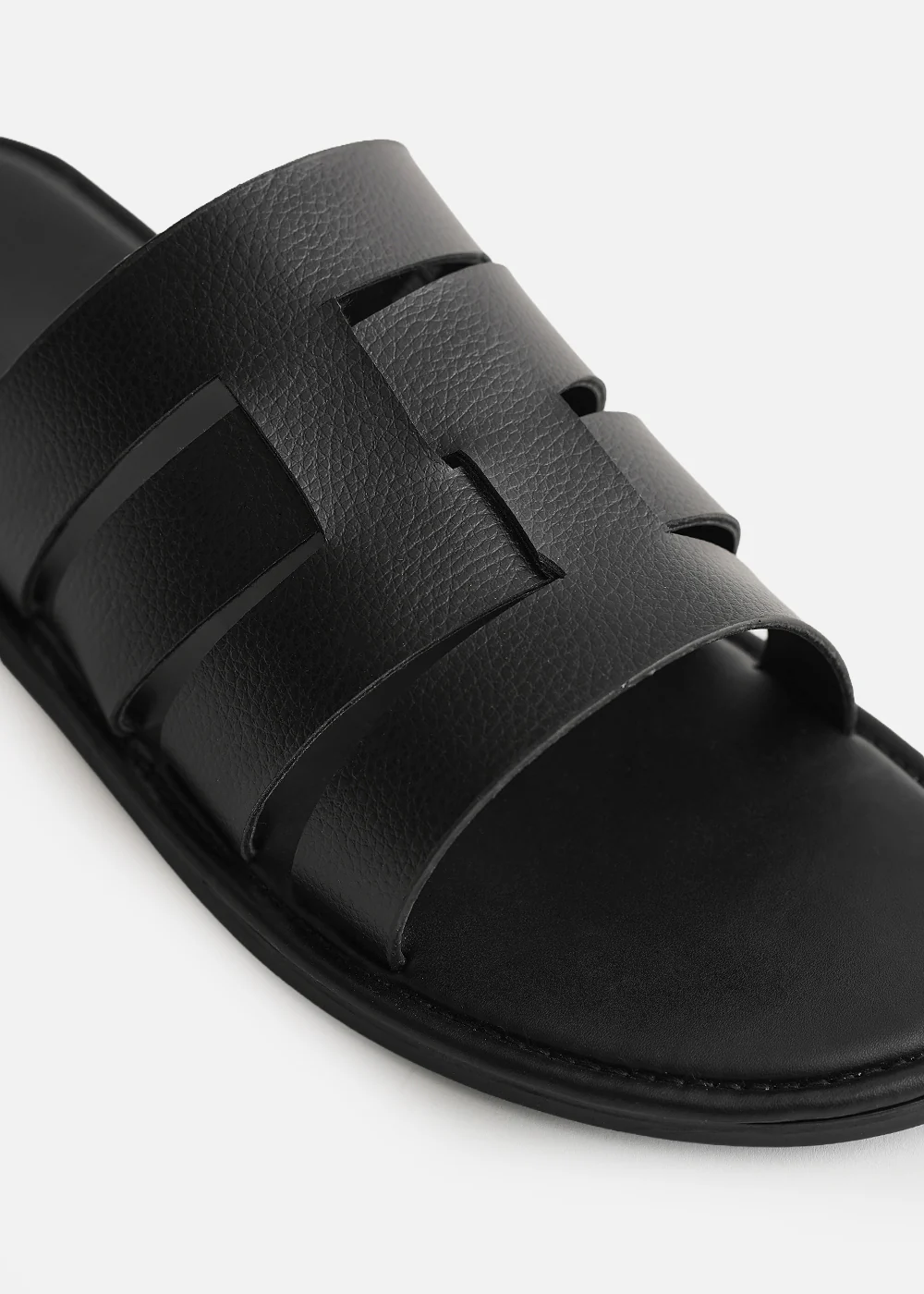 Black Multi-Strap Comfort Sandals - Image 2