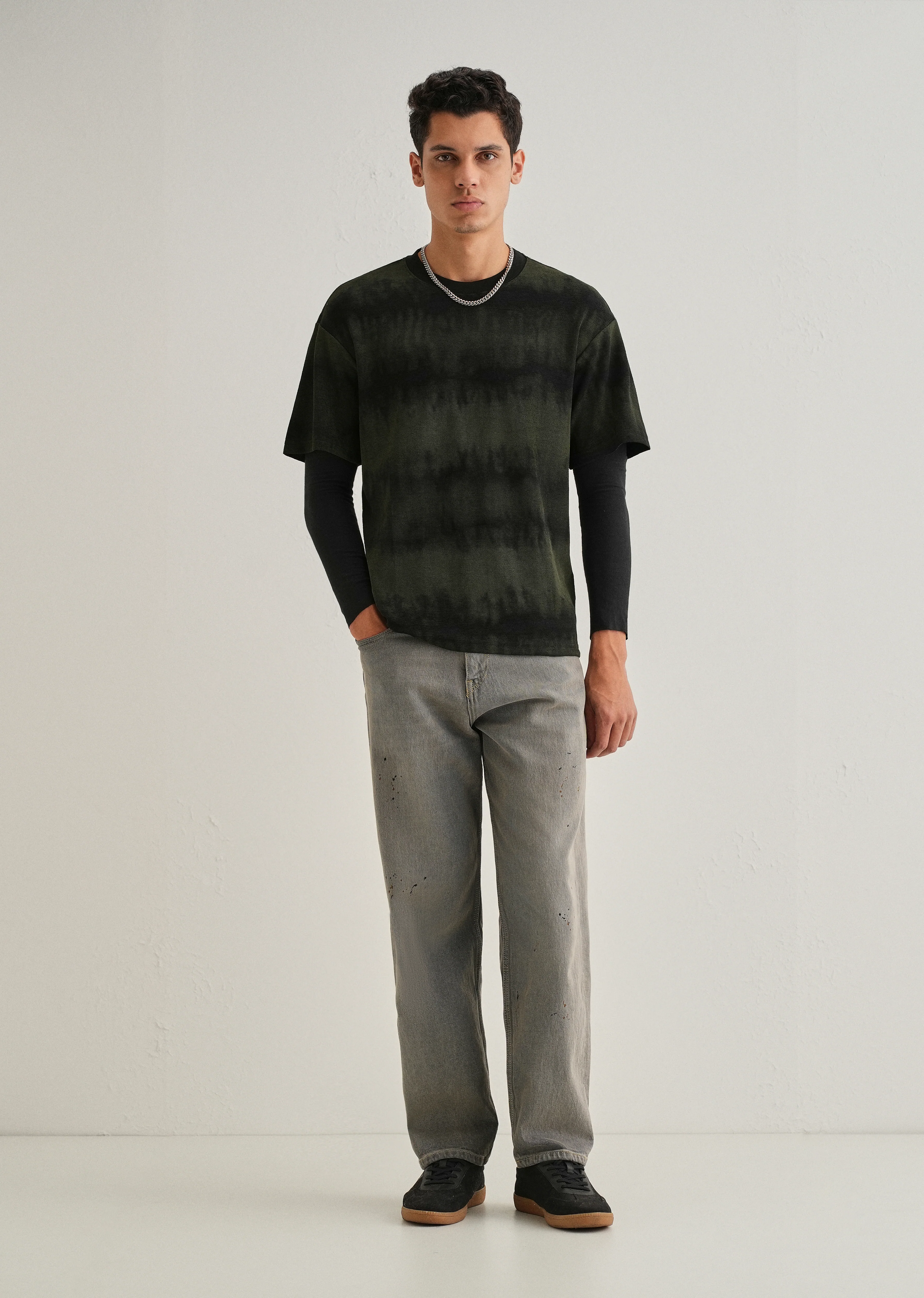 Black Olive Tie & Dye Oversized T-shirt - Image 6