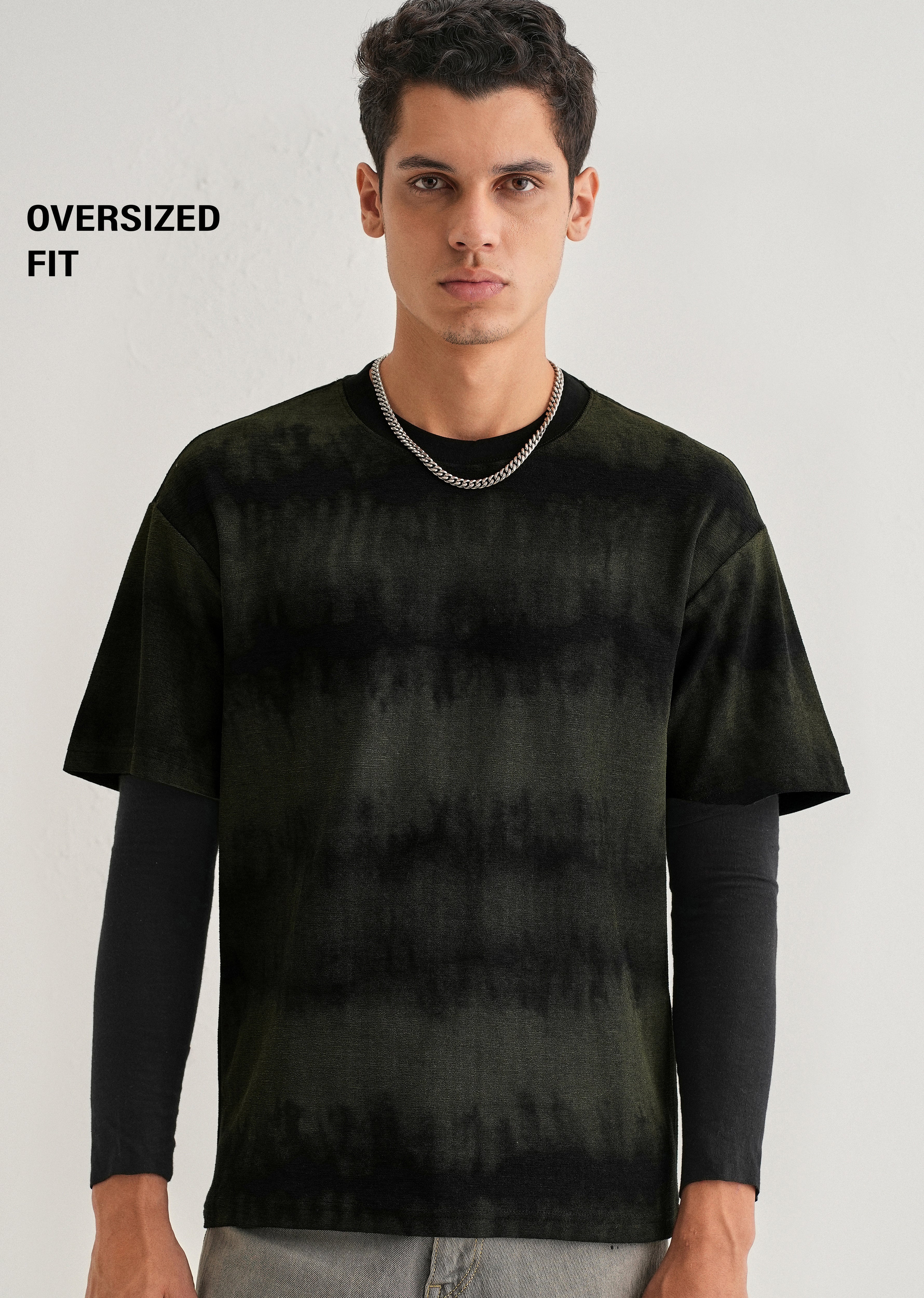 Black Olive Tie & Dye Oversized T-shirt - Image 7